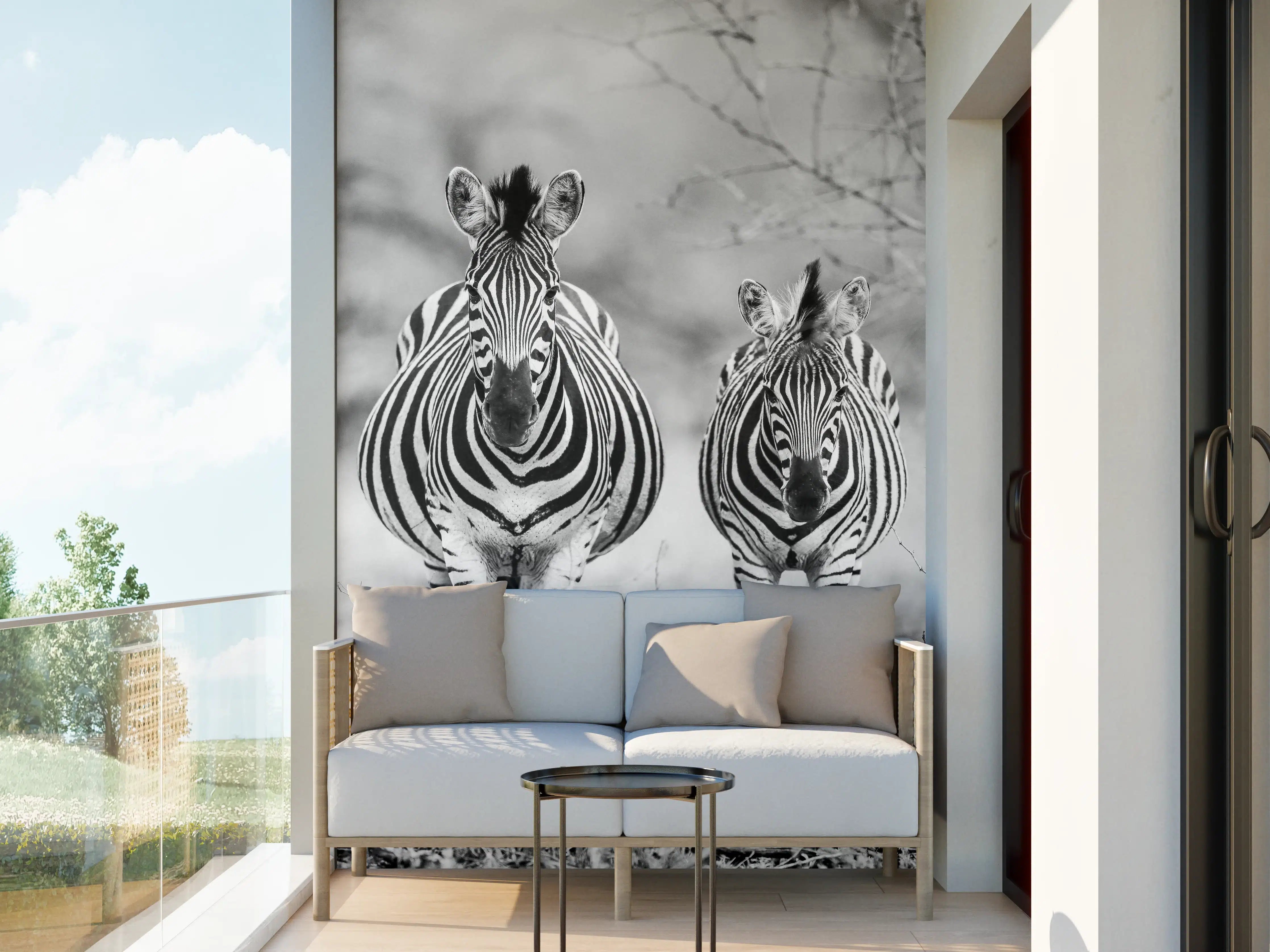 Wandverkleidung außen - Schwarz-Weiß Zebrapaar