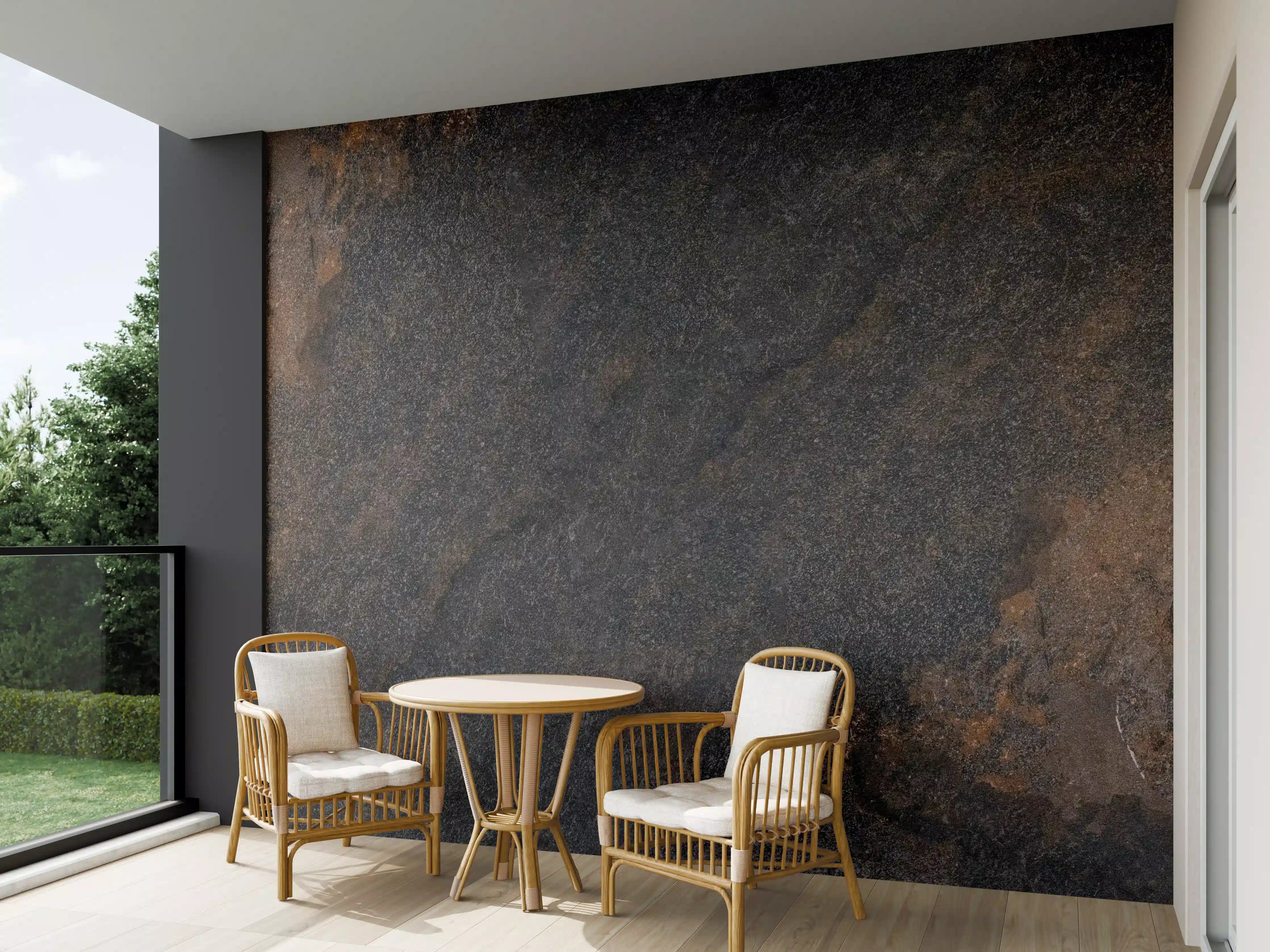 Wandverkleidung außen - Schwarz braun rostigen Stein Fliesen