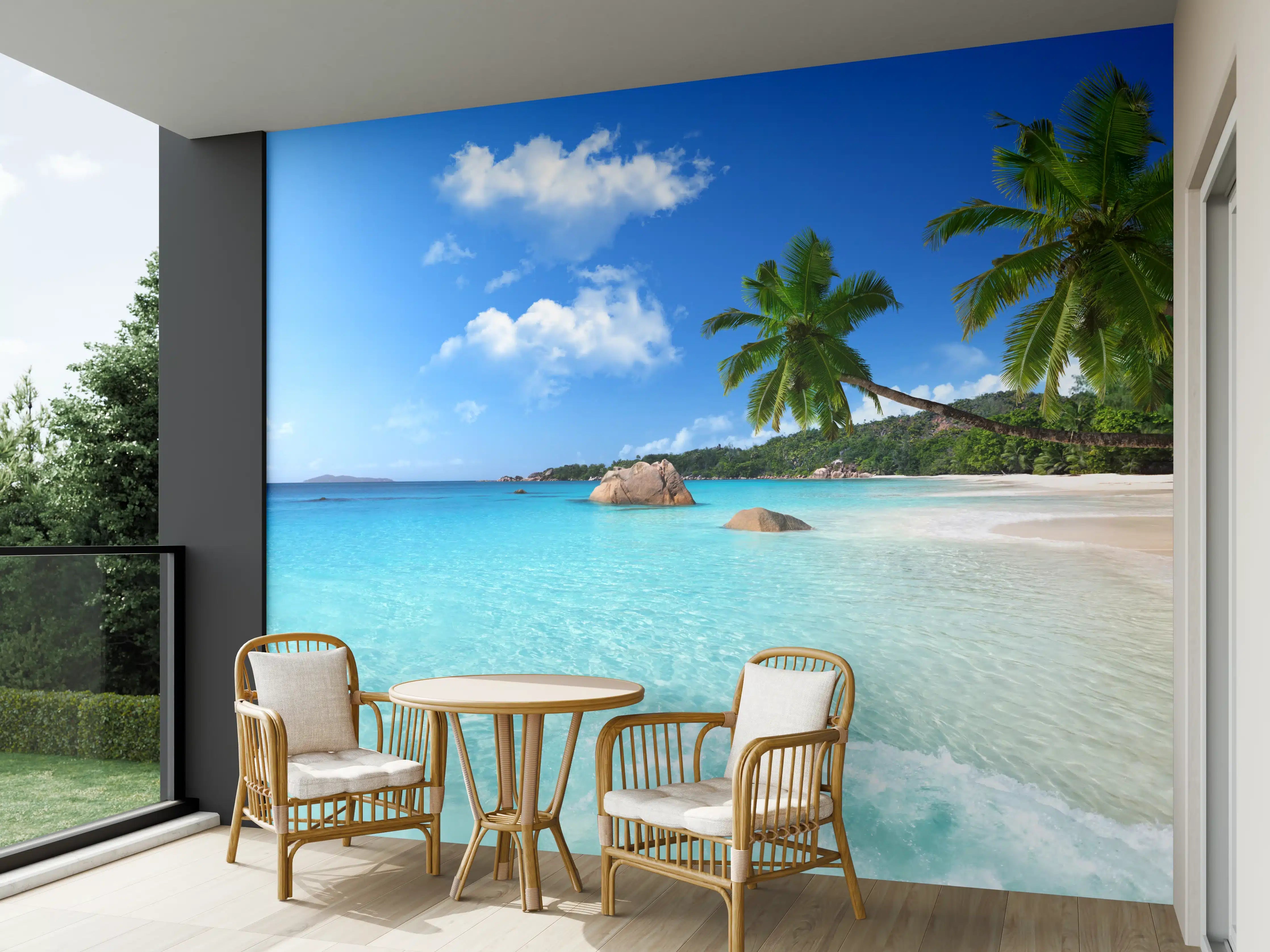 Wandverkleidung außen - Seychellen Paradiesstrand Türkis