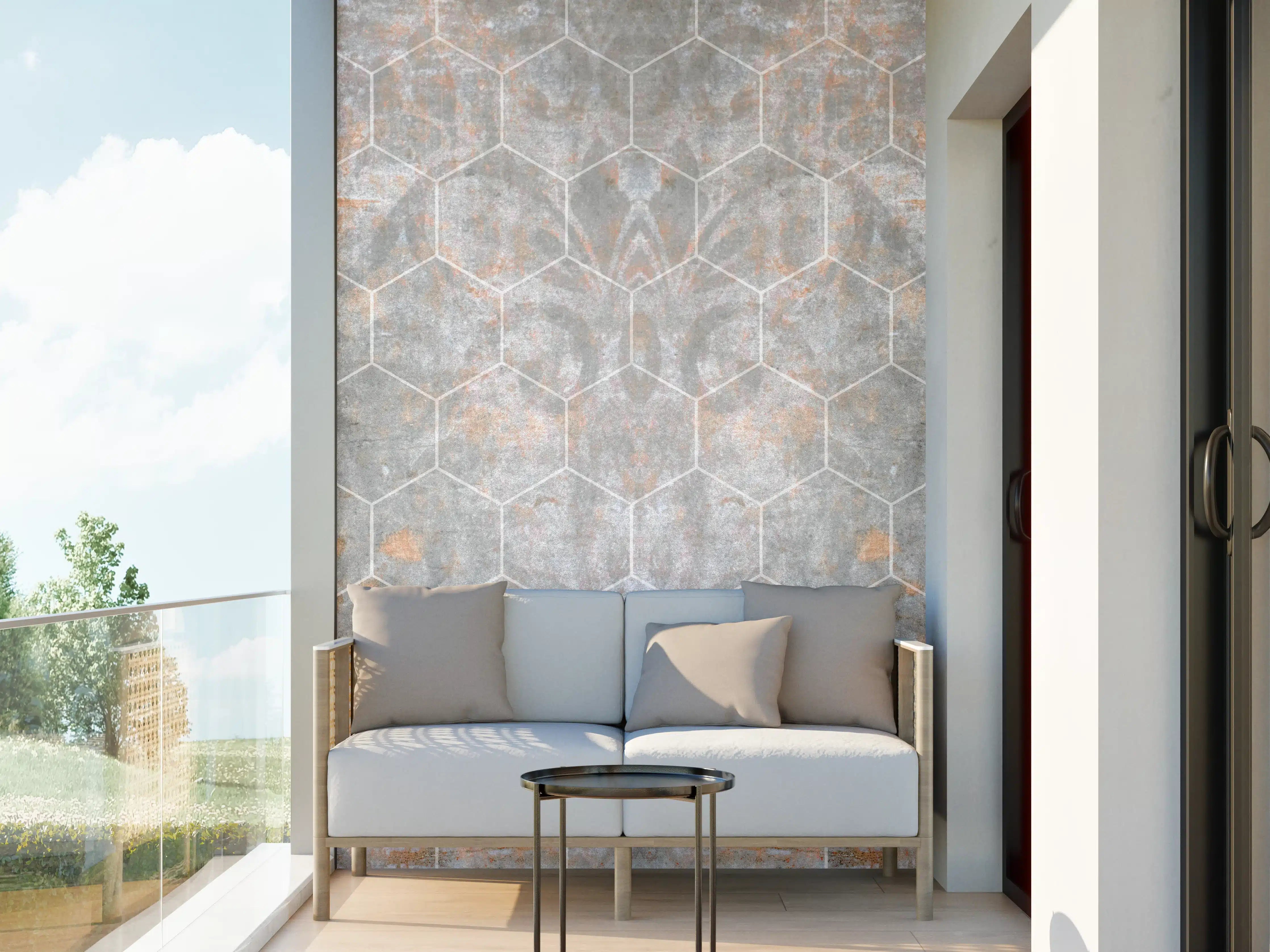 Wandverkleidung außen - Shabby Grau-Weiße Fliesentextur