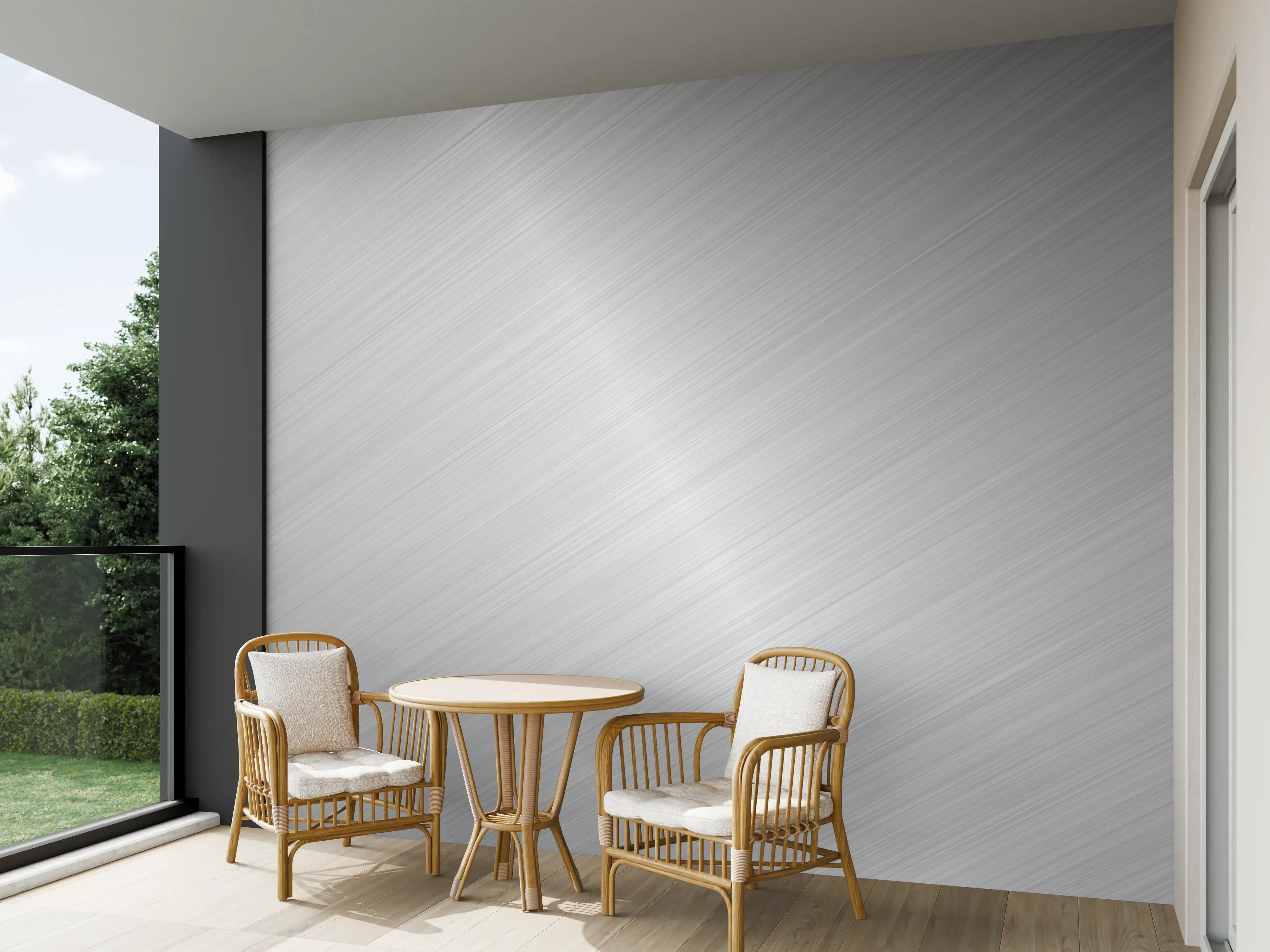 Wandverkleidung außen - Silberne Metallische Textur