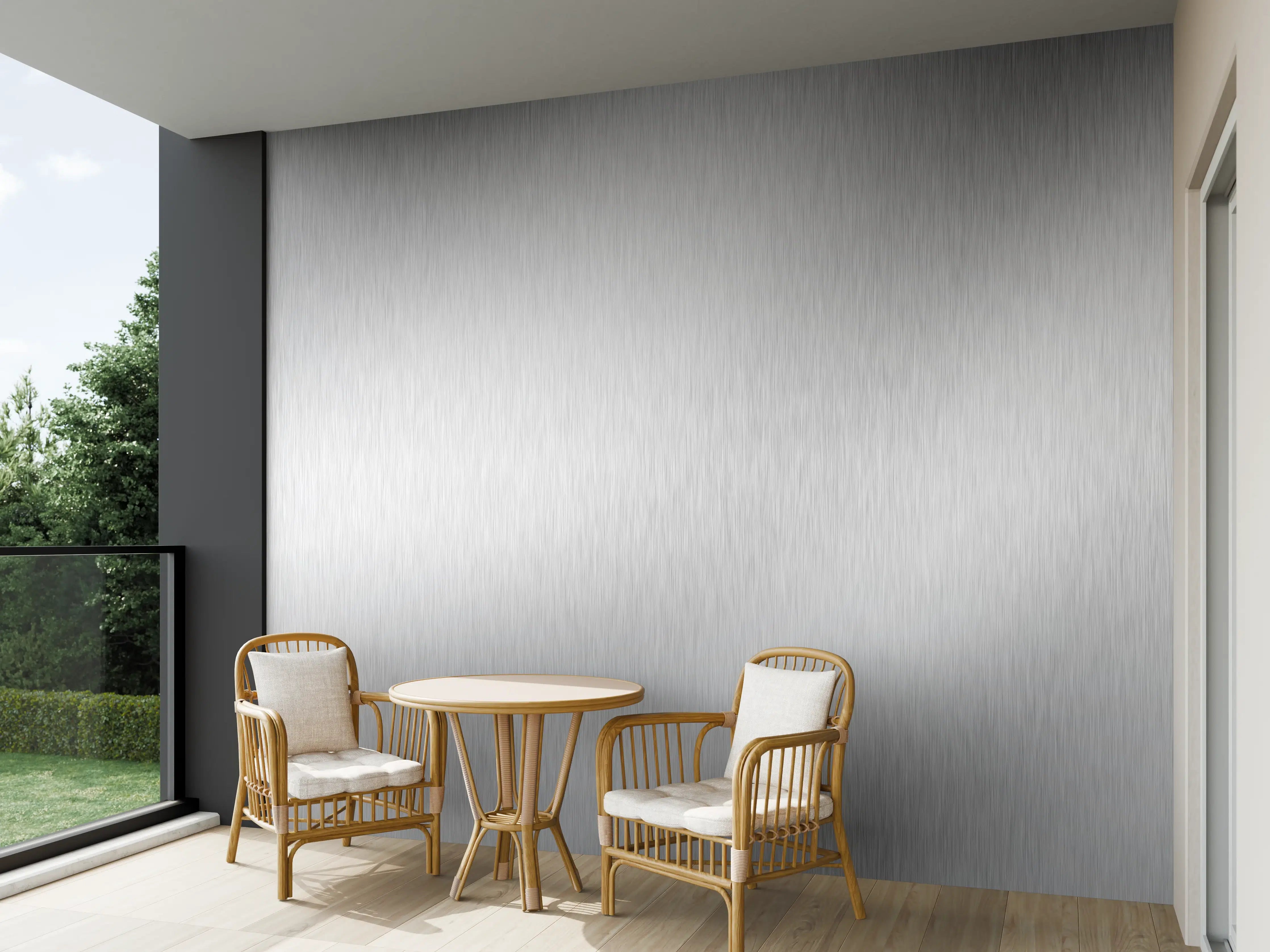 Wandverkleidung außen - Silberne belichtete Oberfläche