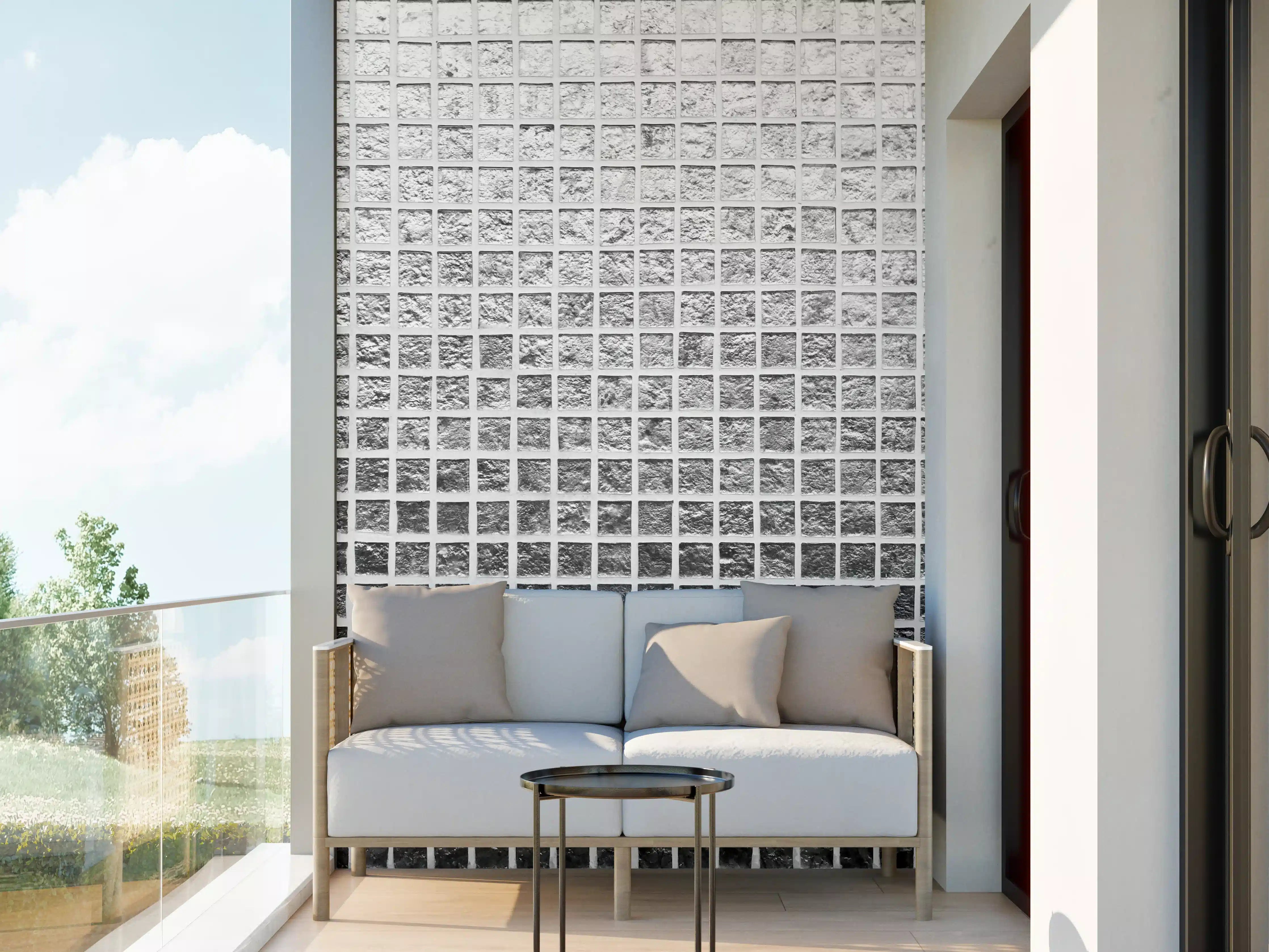 Wandverkleidung außen - Silbernes Fliesen Mosaikmuster