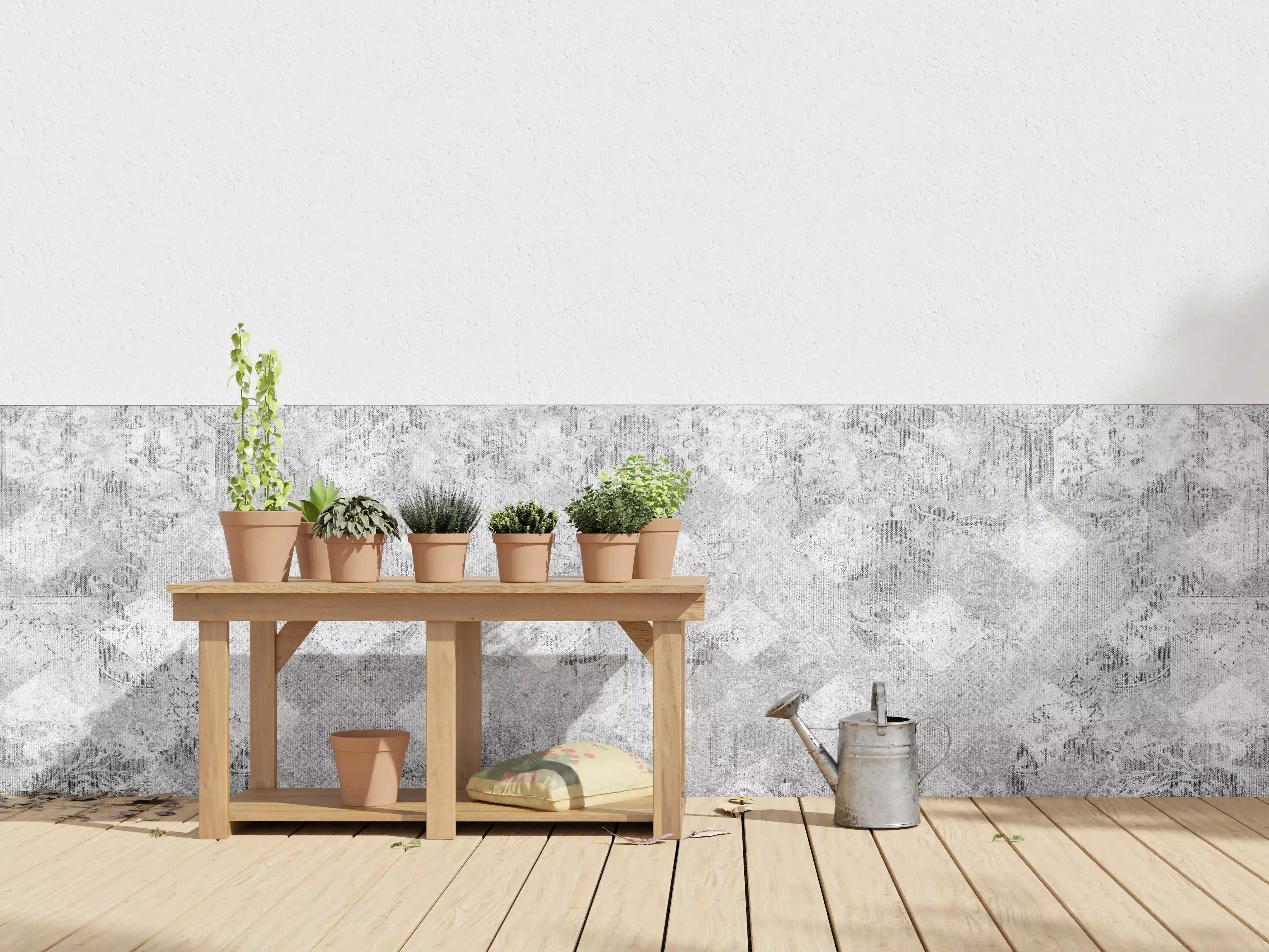 Wandverkleidung außen - Silbrige Mauer mit Grau-Textur