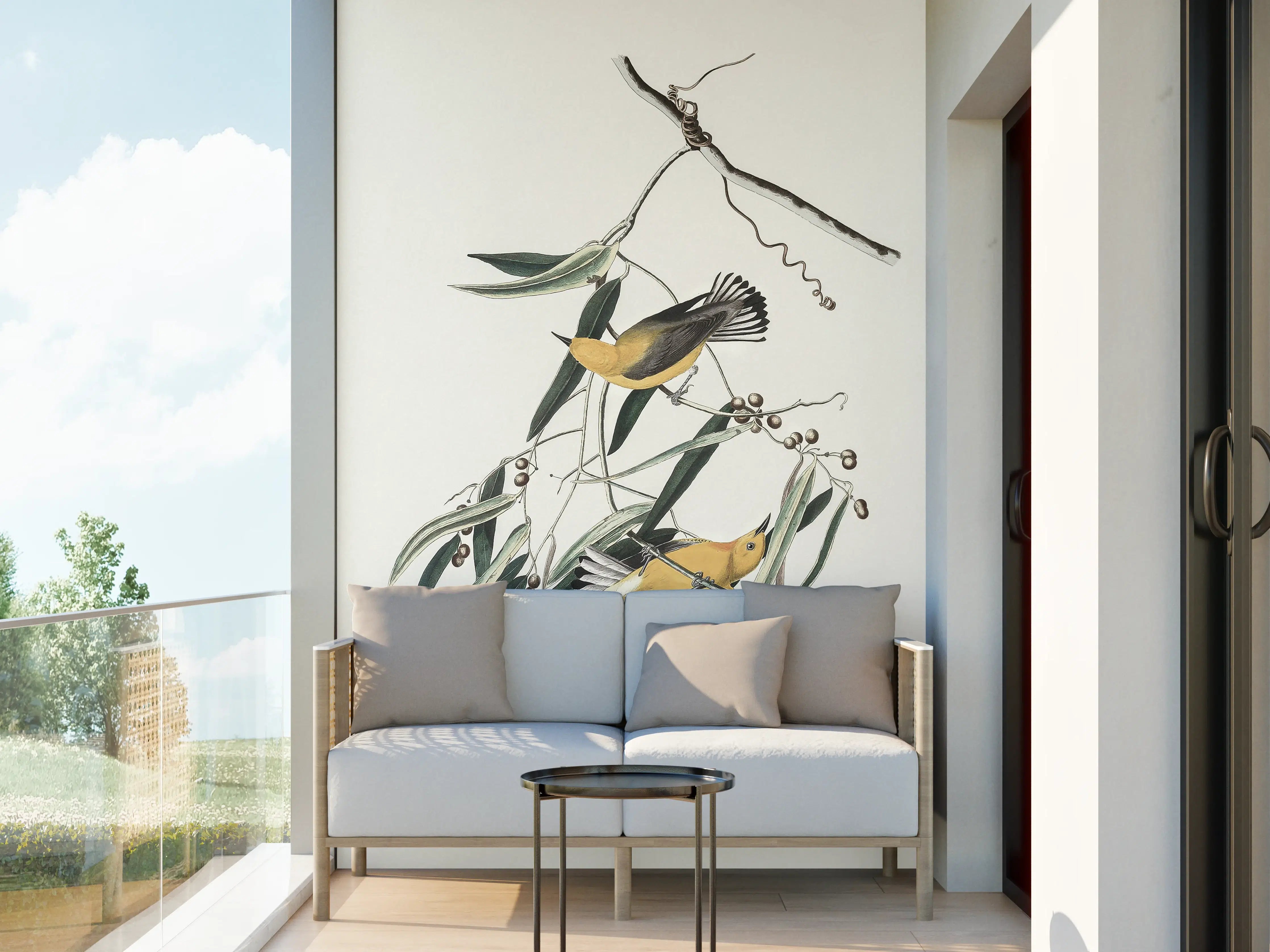 Wandverkleidung außen - Singvogel Portrait - John James Audubon