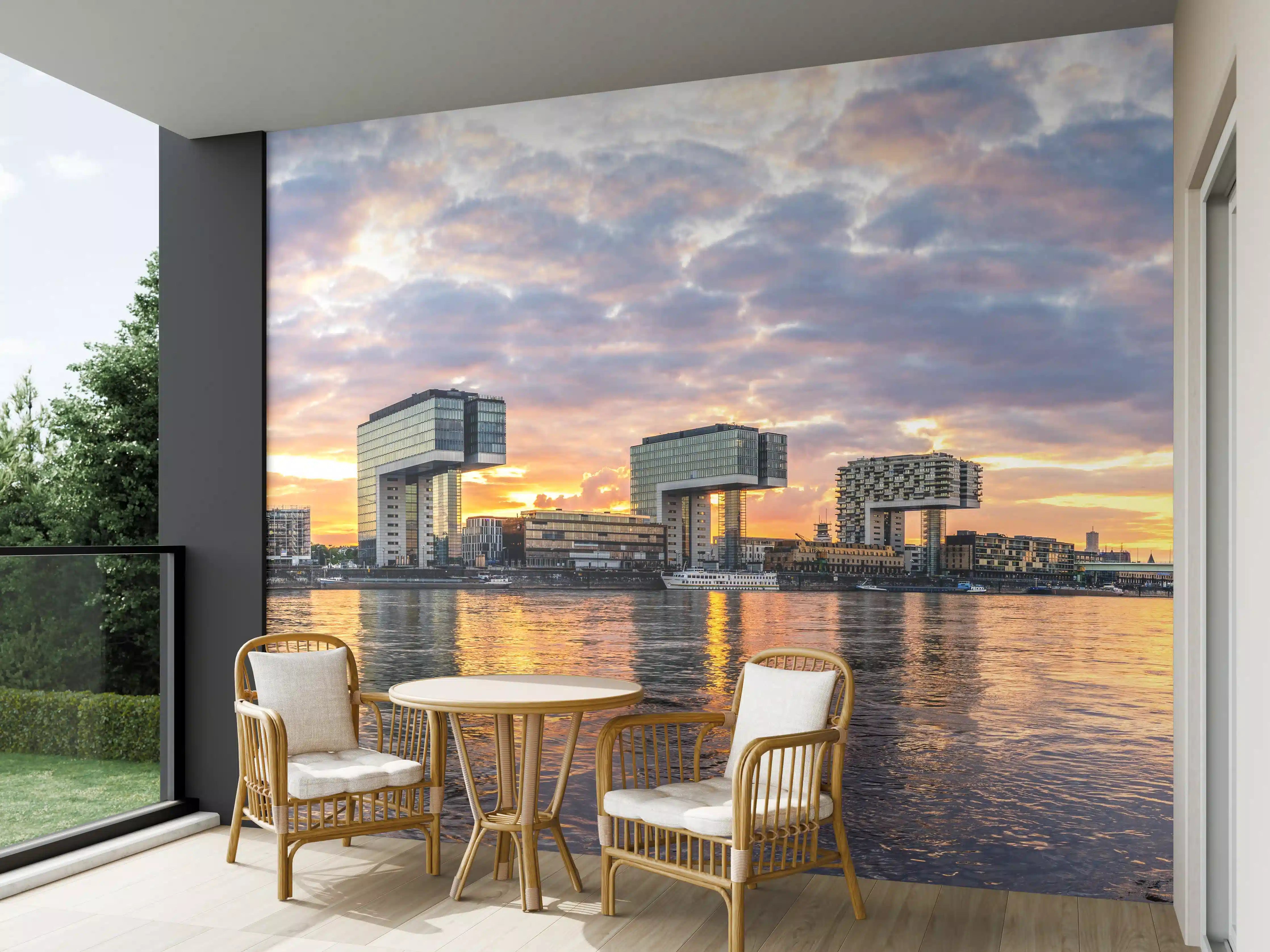 Wandverkleidung außen - Skyline Köln mit Krankenhäuser