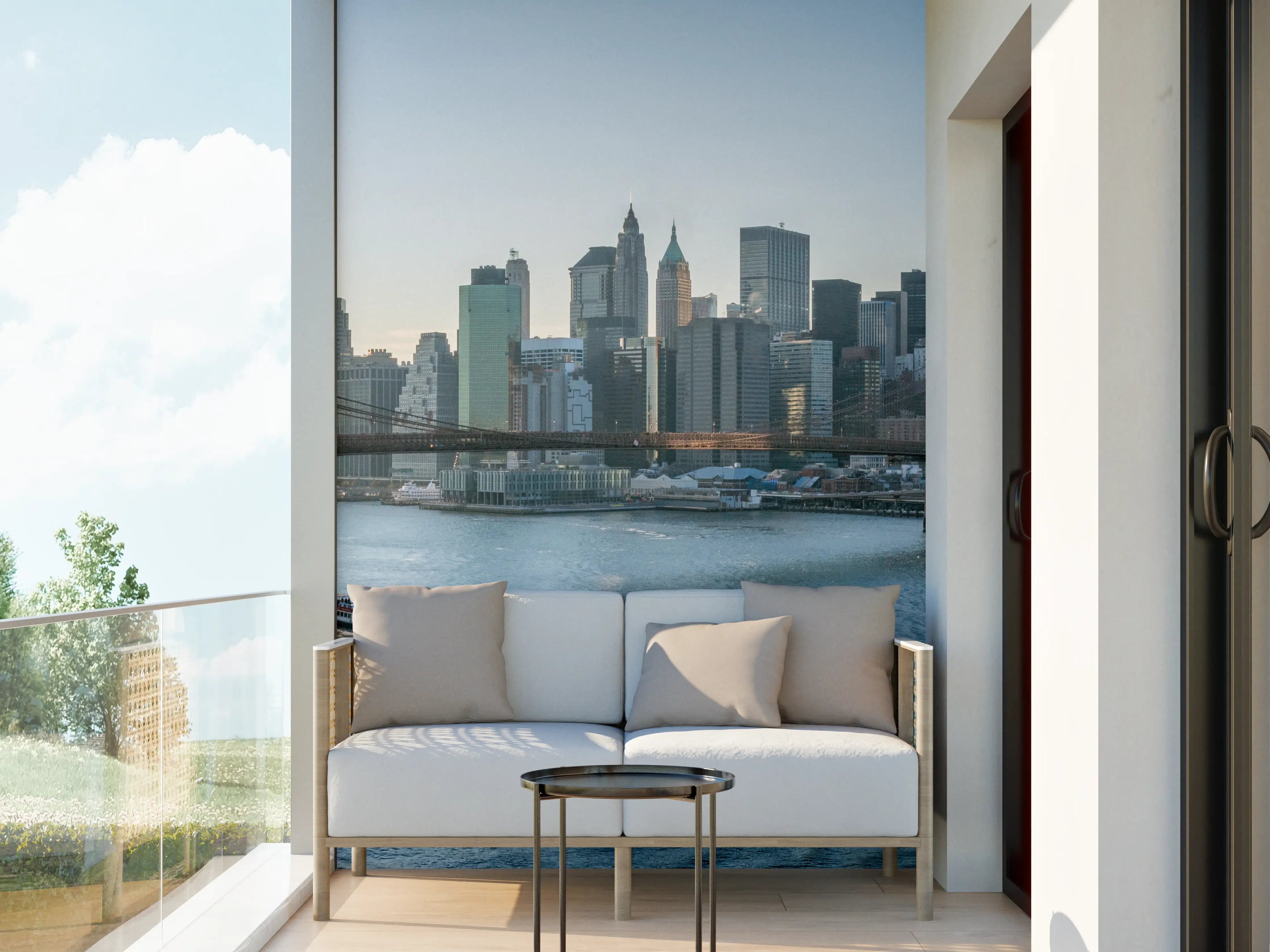 Wandverkleidung außen - Skyline von New York City - Brooklyn Bridge