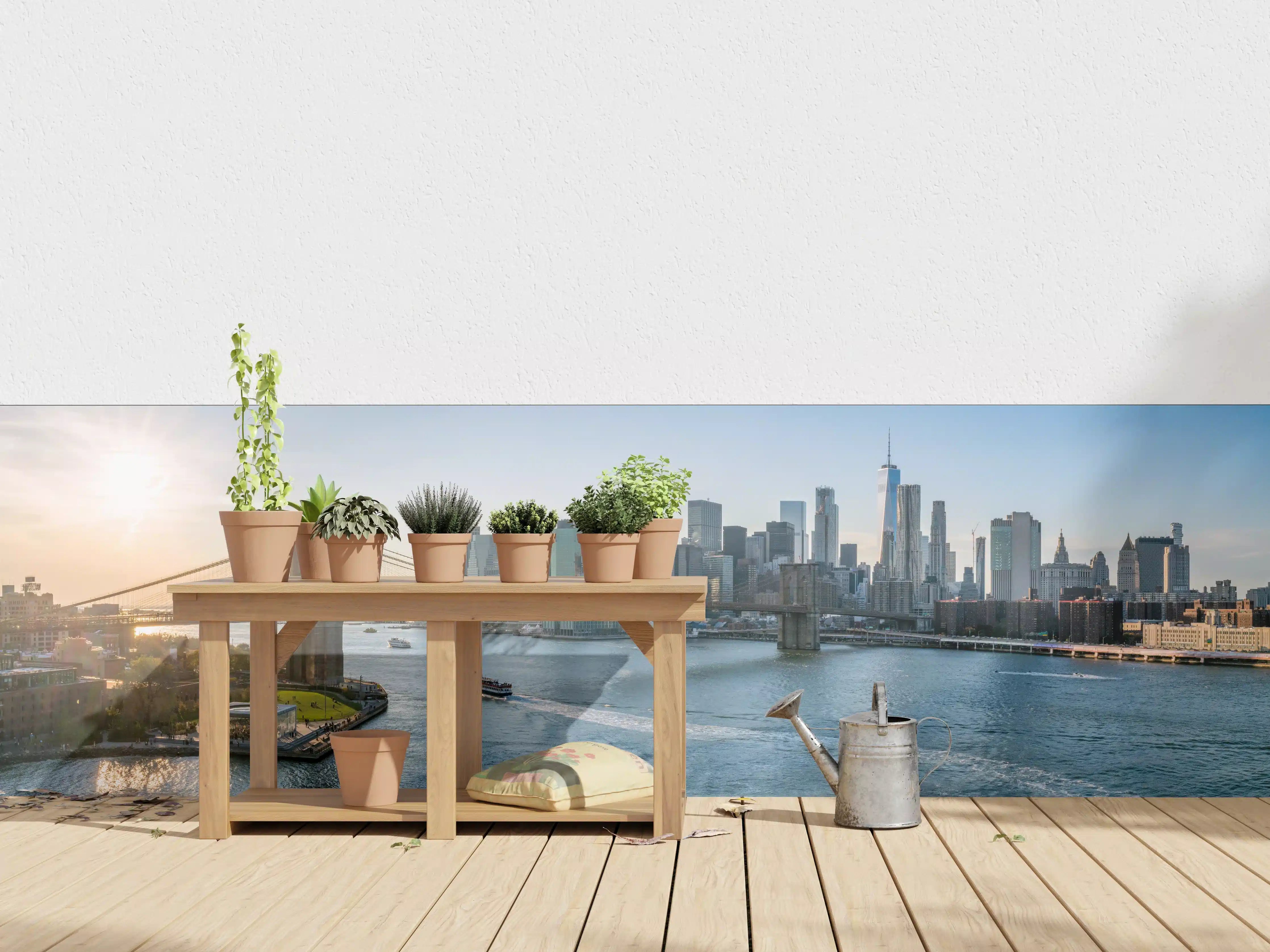 Wandverkleidung außen - Skyline von New York City - Brooklyn Bridge