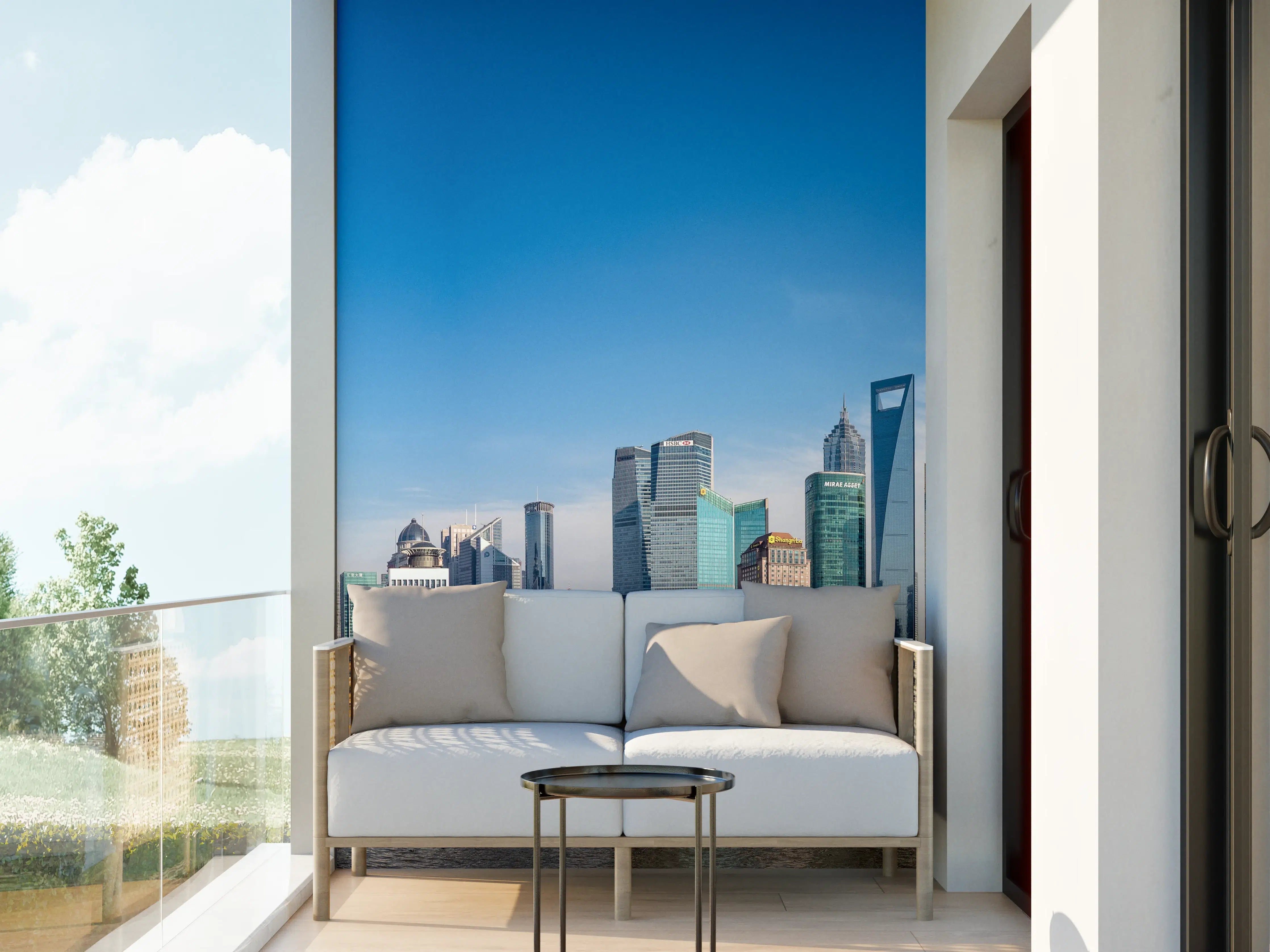 Wandverkleidung außen - Skyline von Shanghai