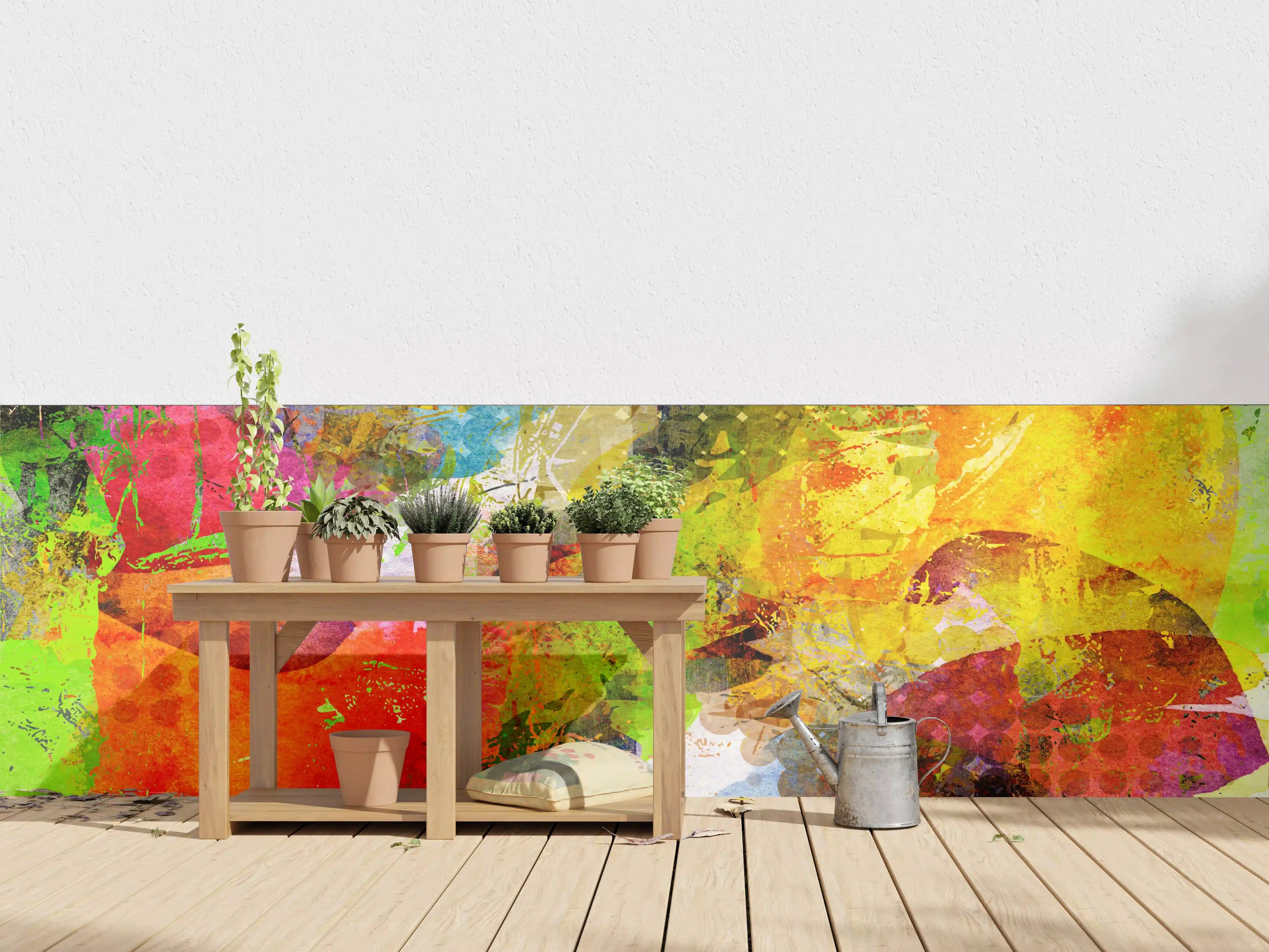 Wandverkleidung außen - Sommerfarben im Graffiti-Stil