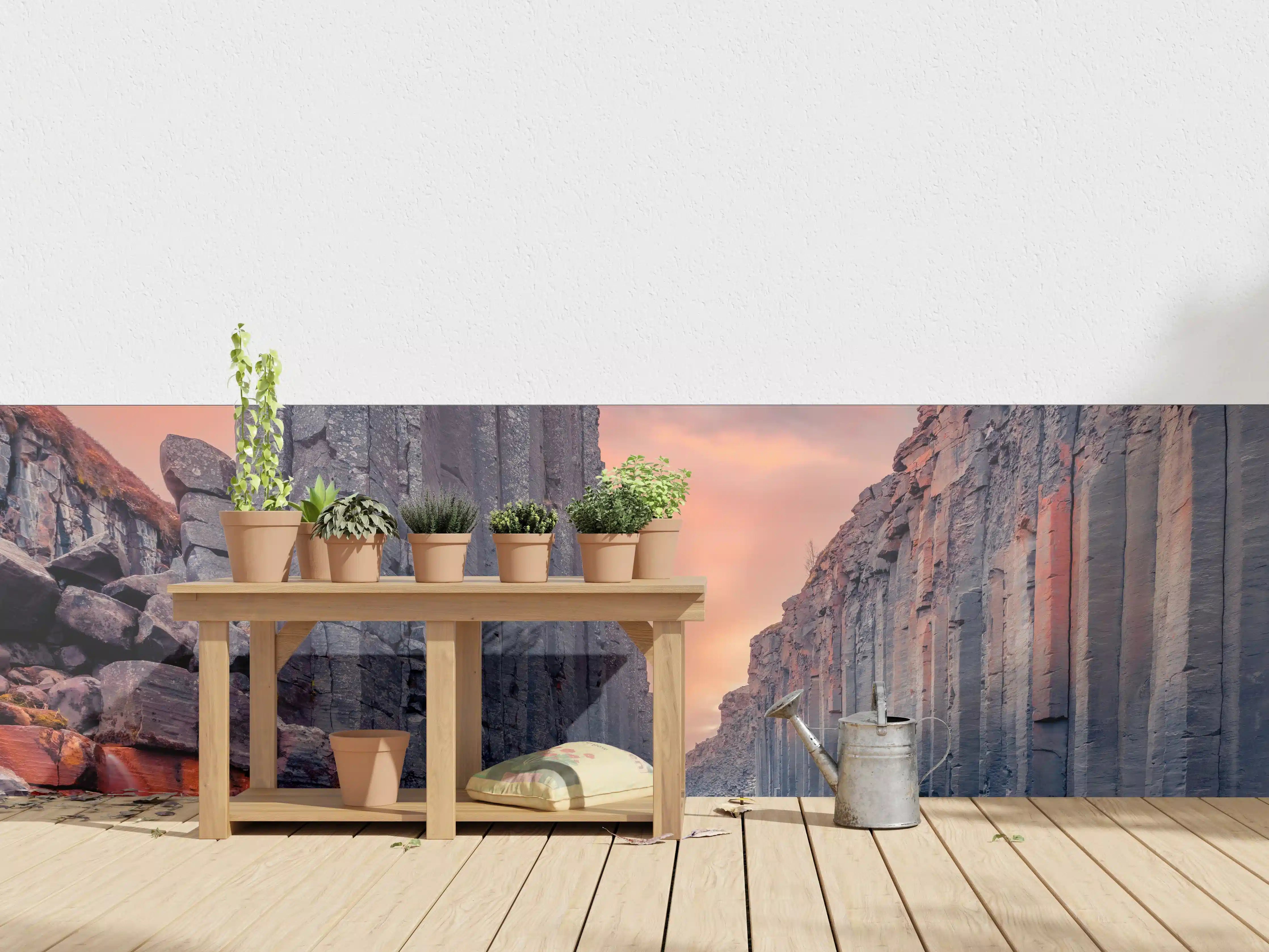 Wandverkleidung außen - Sommerlicher Sonnenaufgang - Studlagil-Schlucht