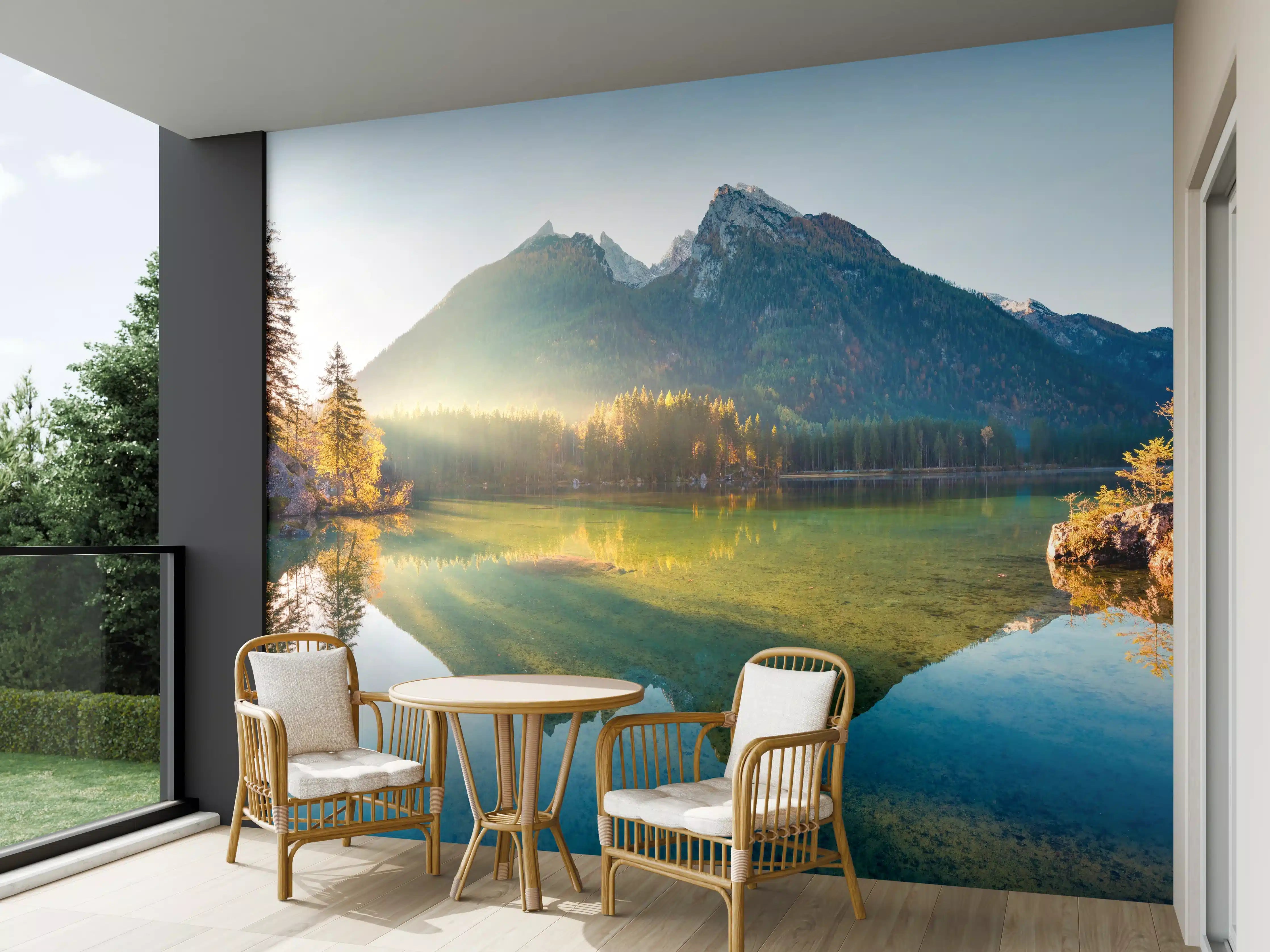 Wandverkleidung außen - Sonnenaufgang am Hintersee