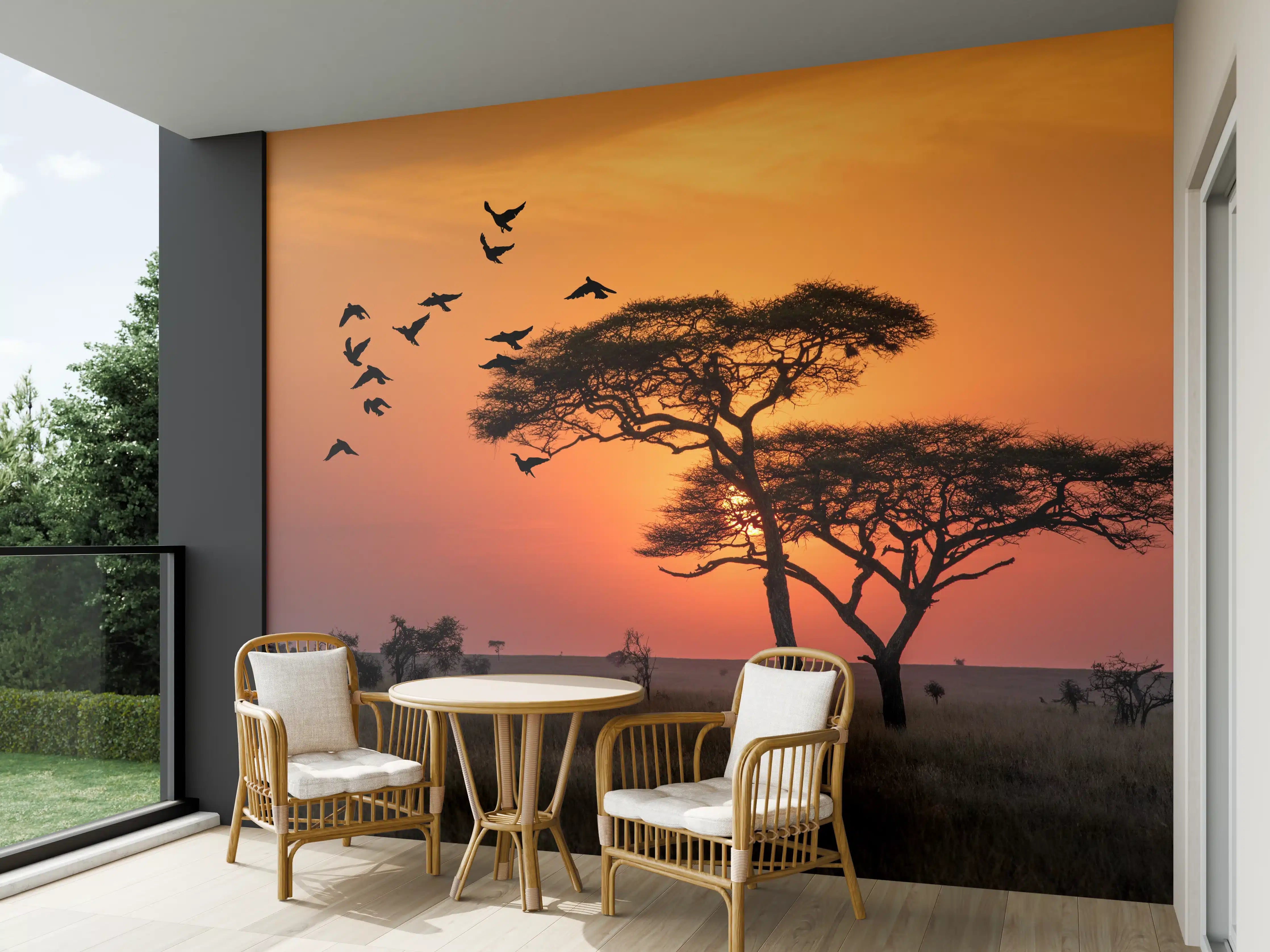 Wandverkleidung außen - Sonnenaufgang im Serengeti-Naturpark