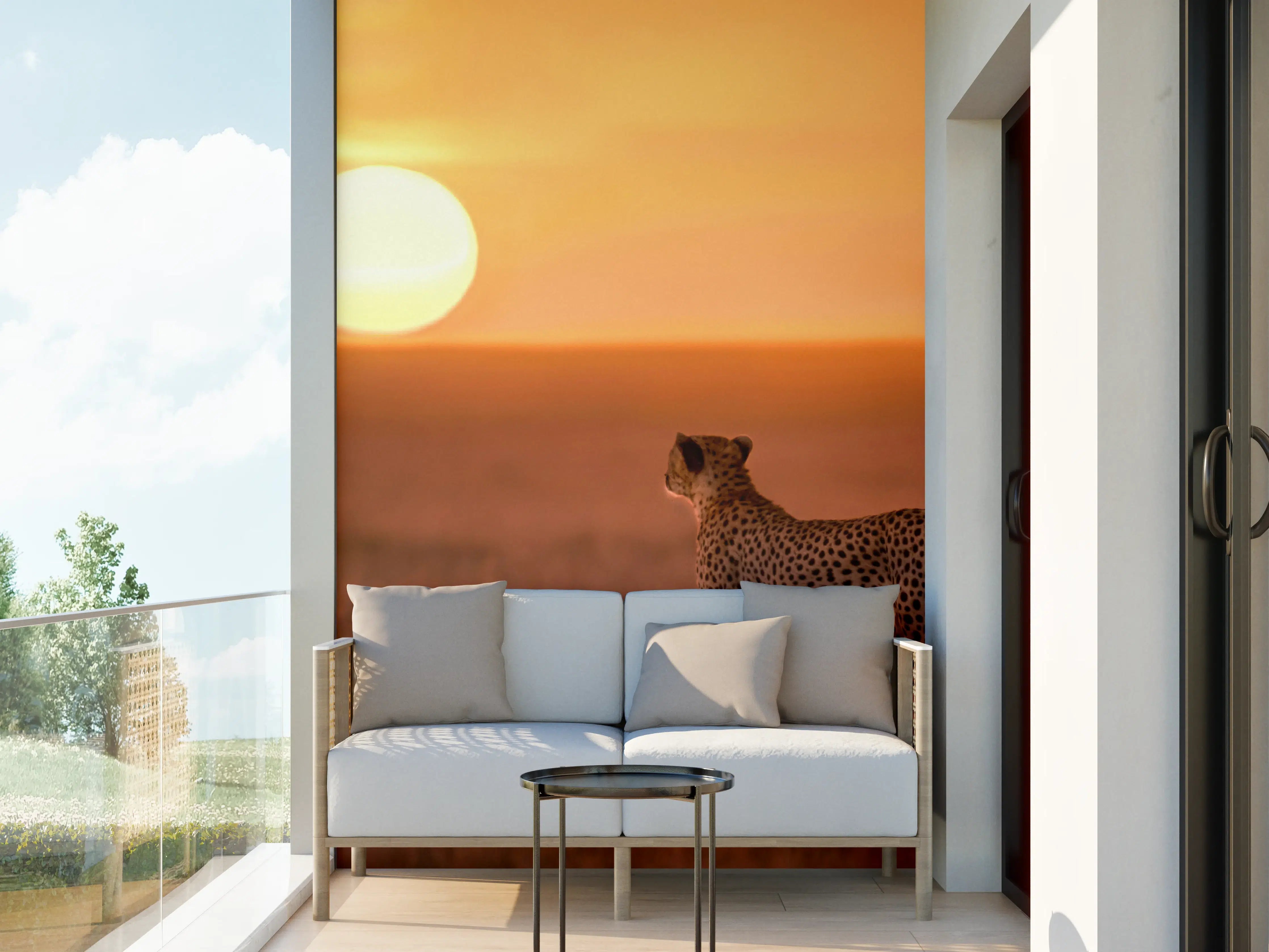 Wandverkleidung außen - Sonnenaufgang in der Savanne - Afrika