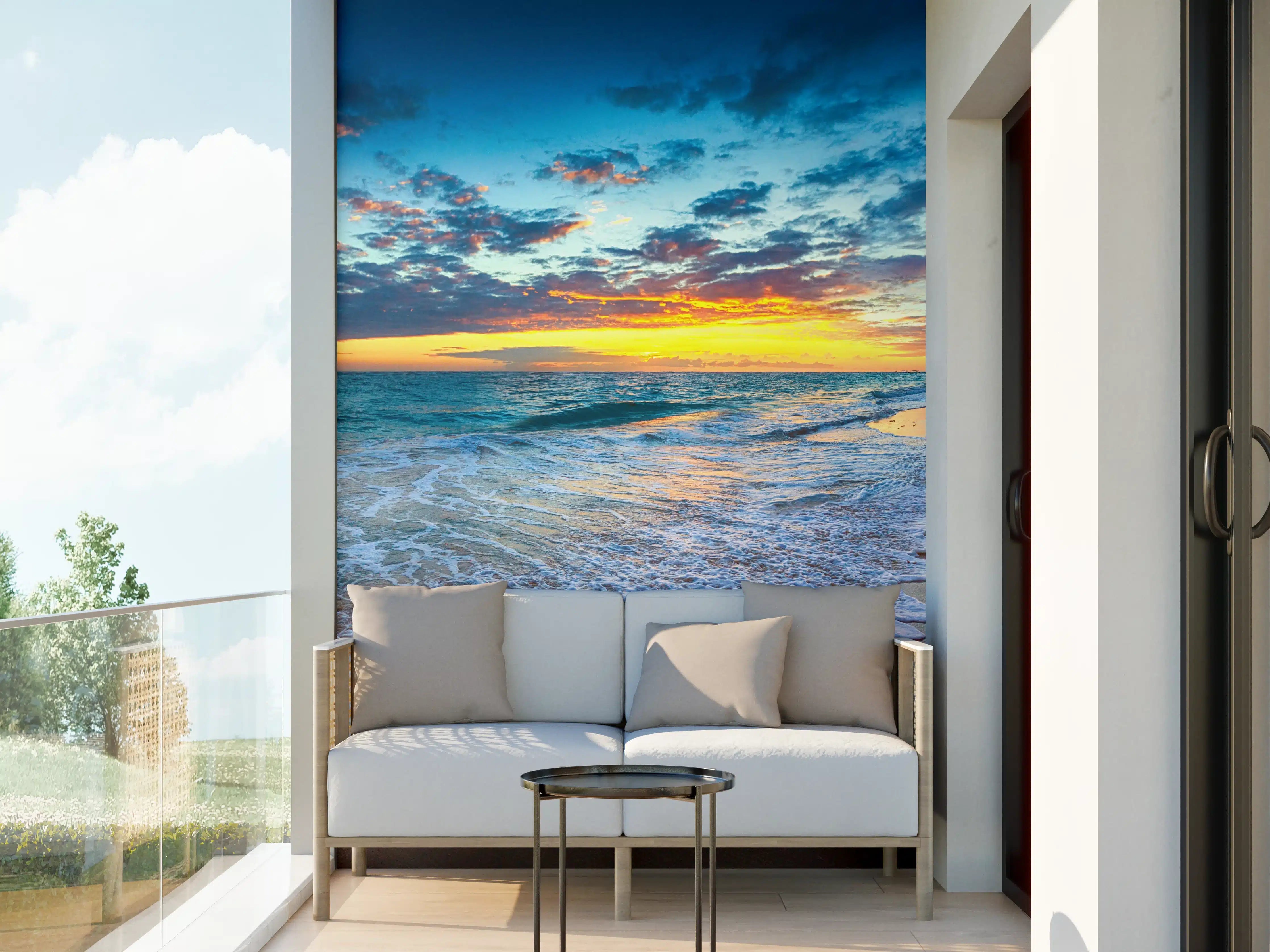 Wandverkleidung außen - Sonnenaufgang über dem Strand