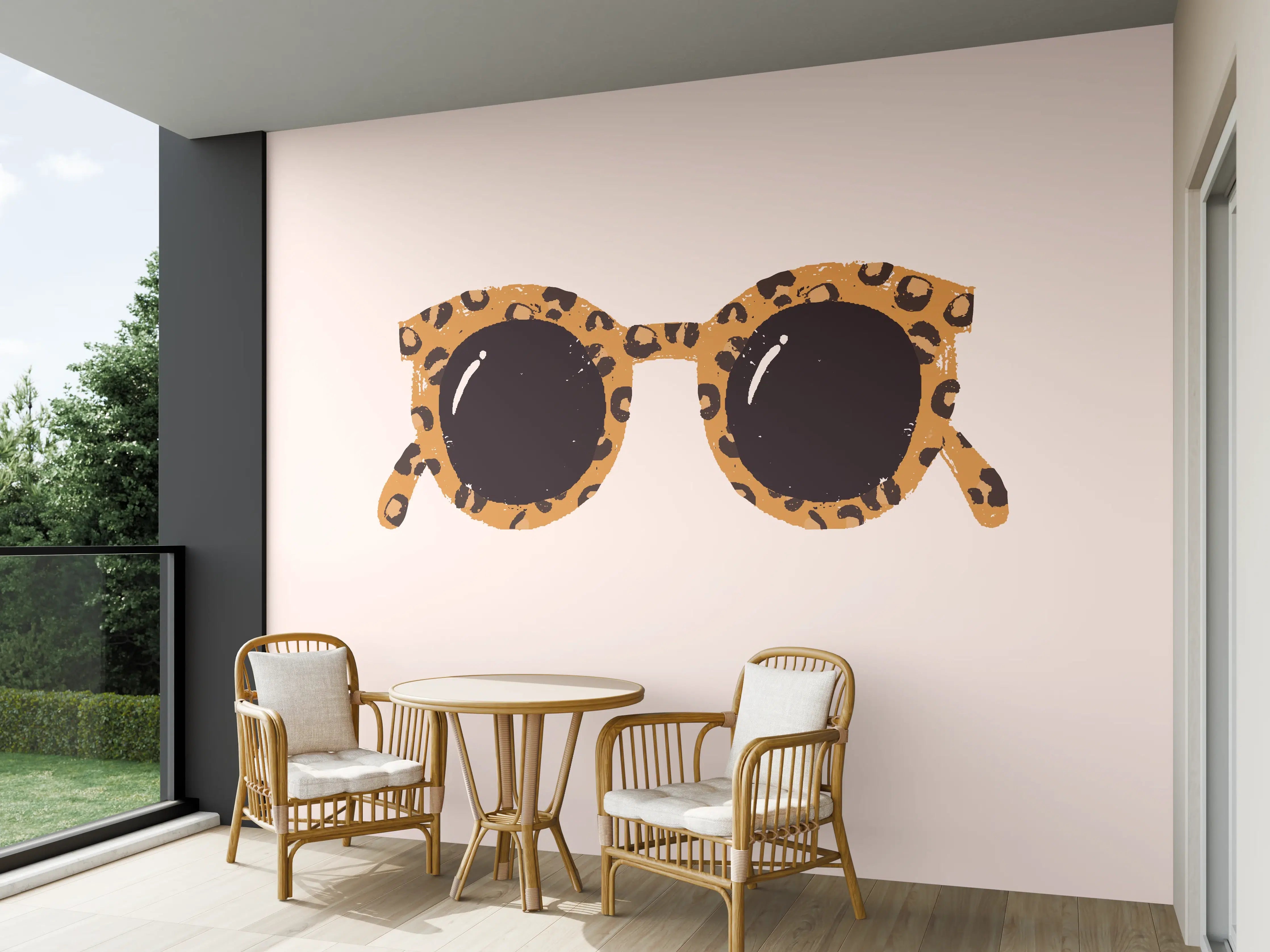 Wandverkleidung außen - Sonnenbrille - Leopardenmuster
