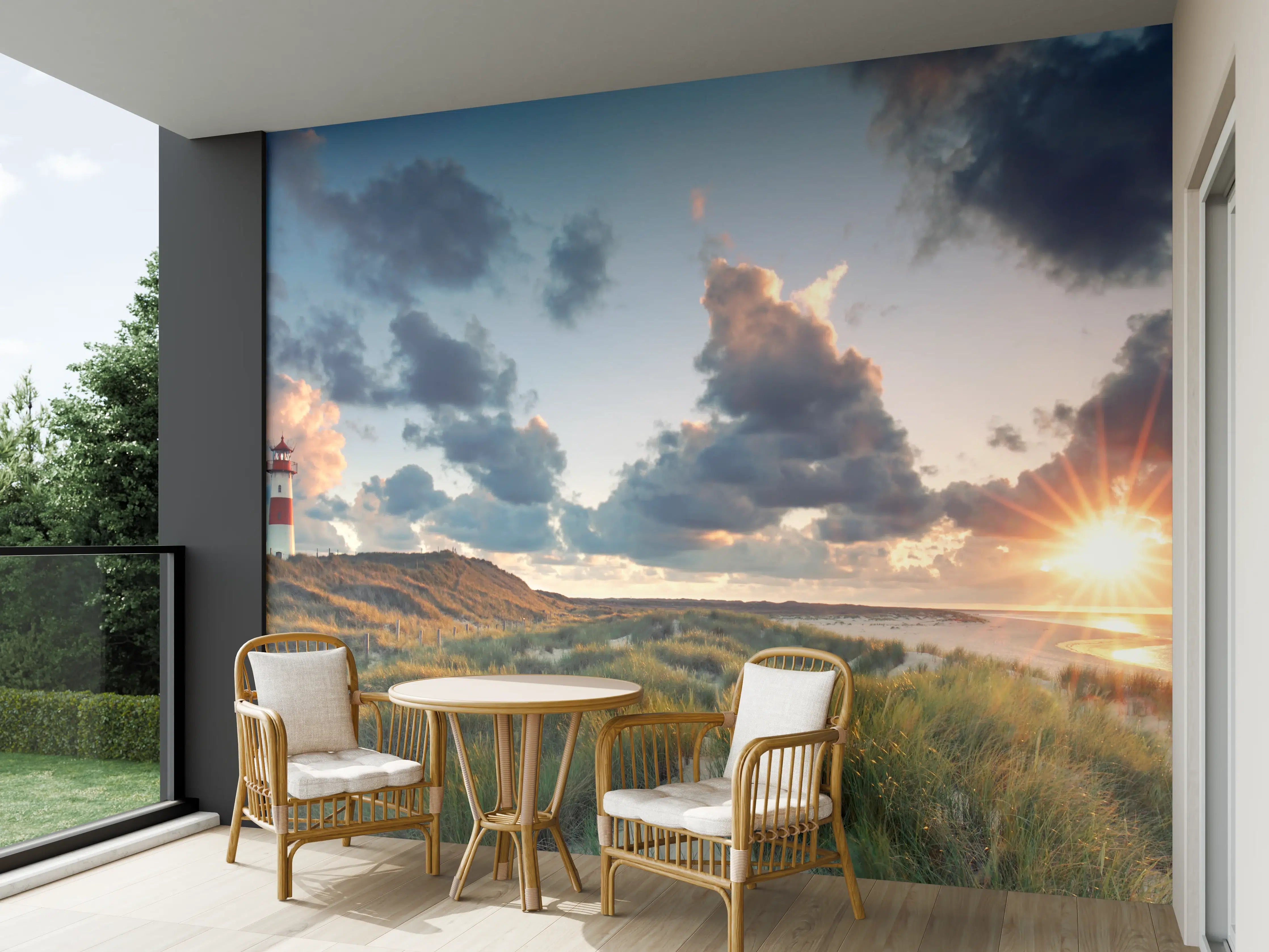 Wandverkleidung außen - Sonnenuntergang Panorama - Sylt