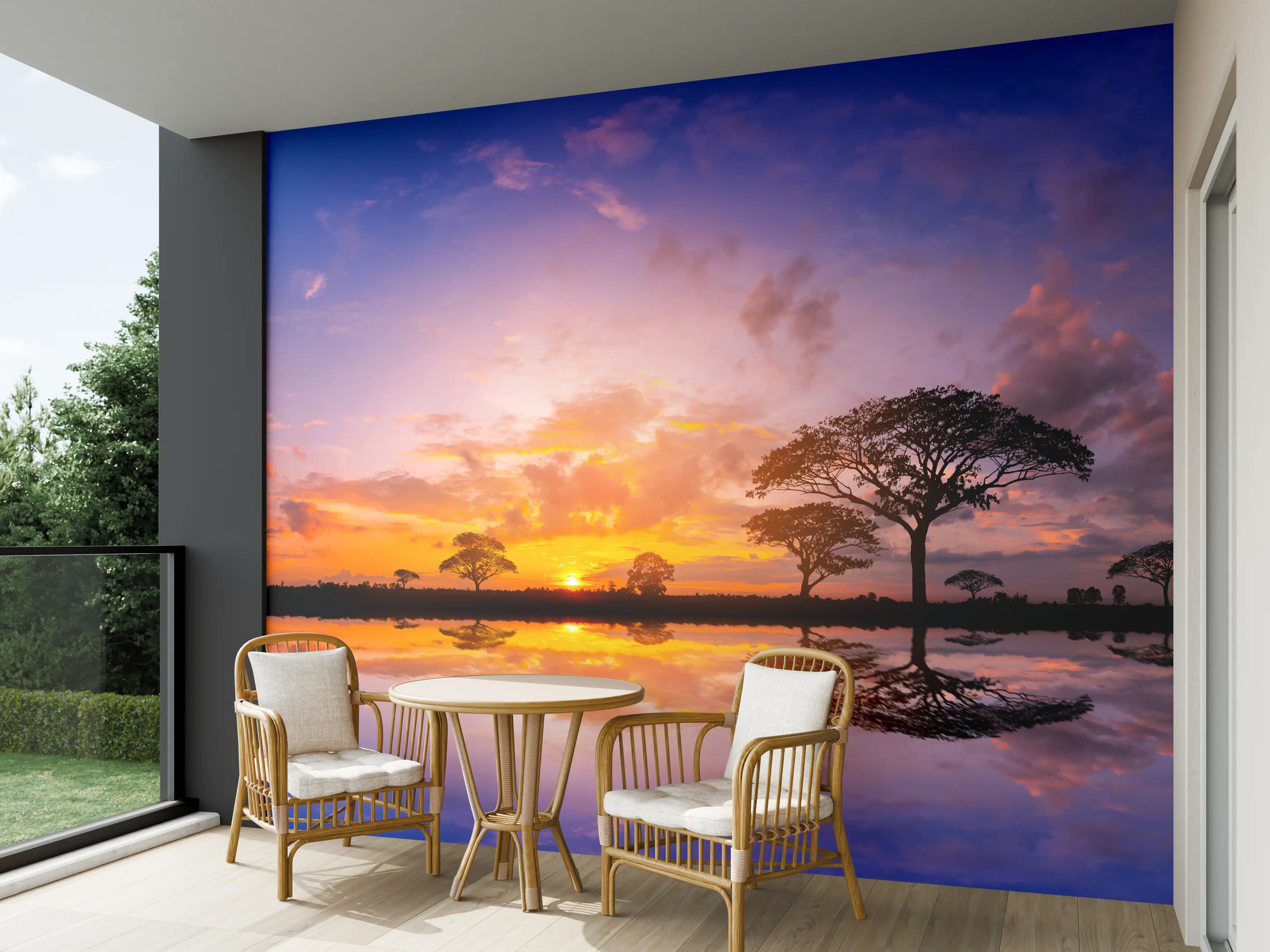 Wandverkleidung außen - Sonnenuntergang in Afrika