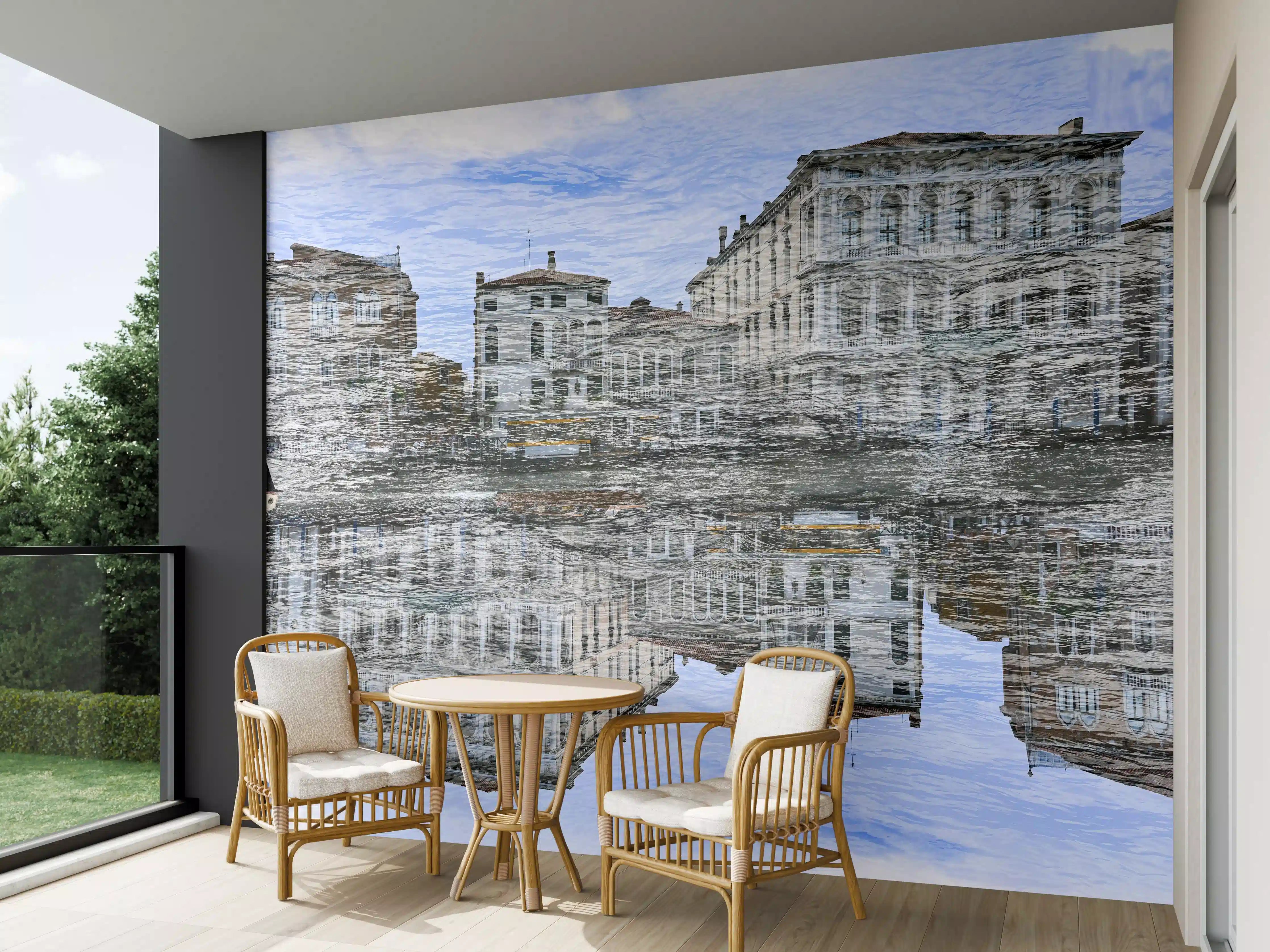 Wandverkleidung außen - Spiegelung Venedig Doppelbelichtung