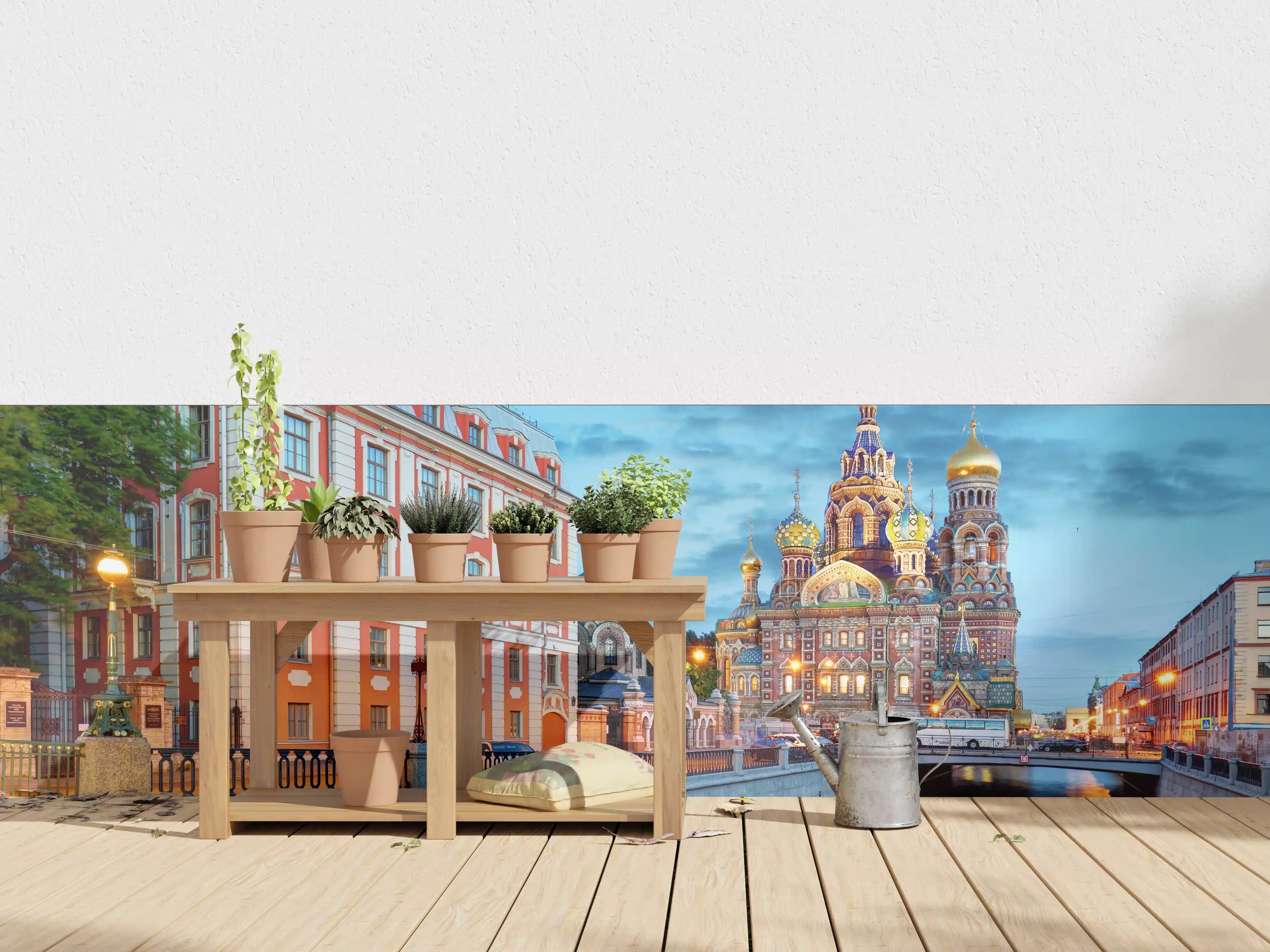 Wandverkleidung außen - St. Petersburg Blutskirche bei Nacht