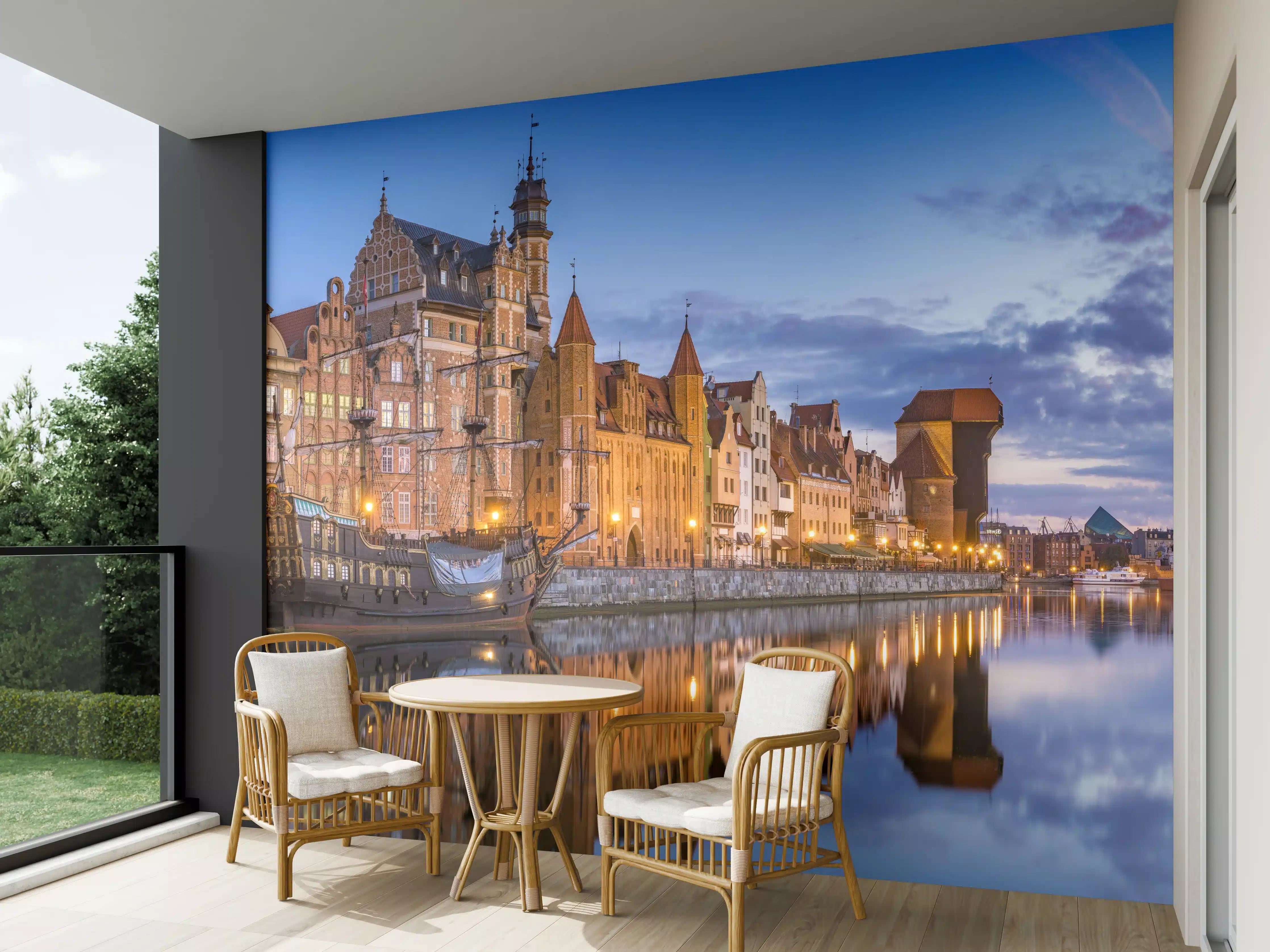 Wandverkleidung außen - Stadtbild von Gdansk in Polen