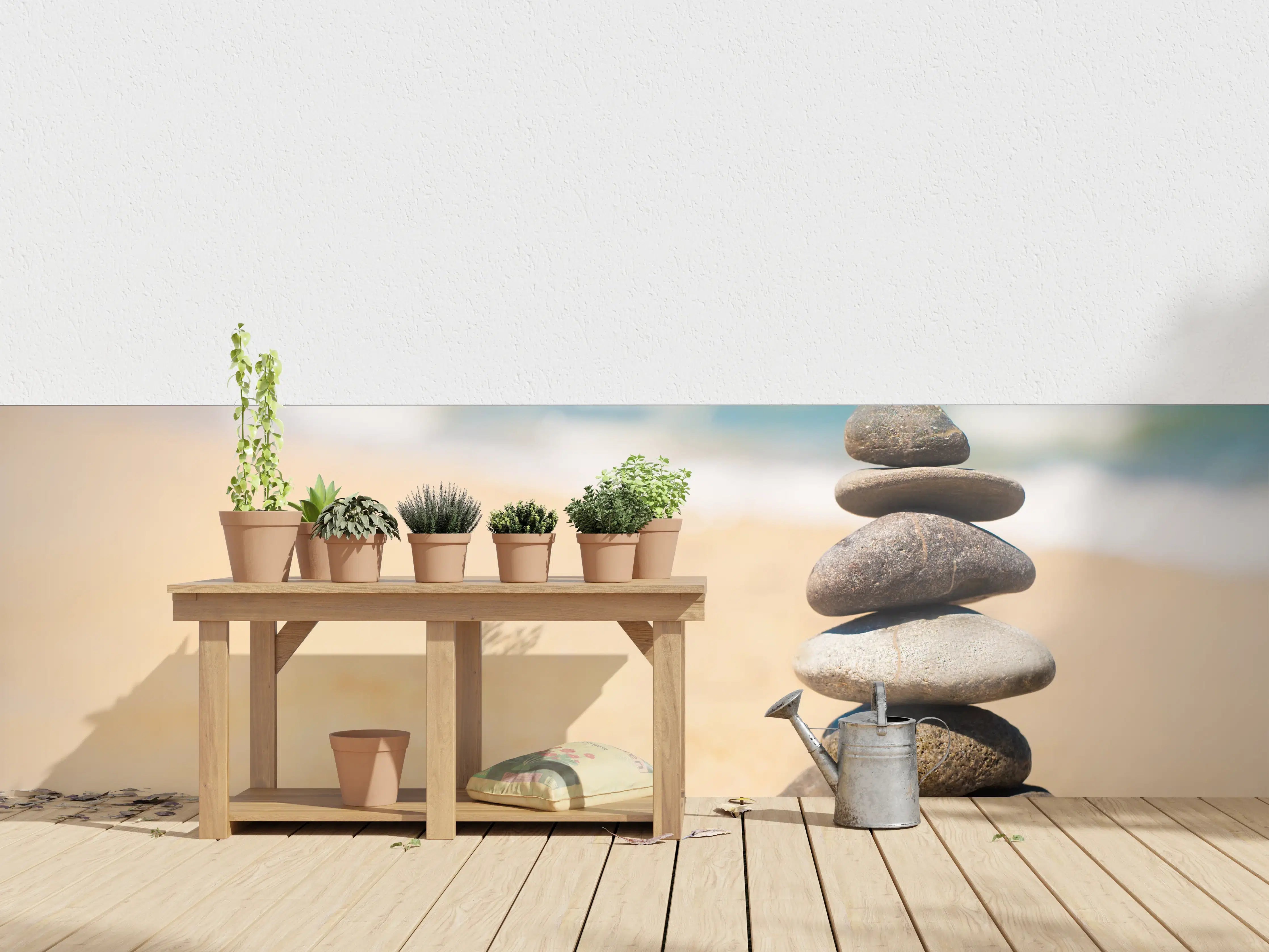 Wandverkleidung außen - Steine Meditation Balance