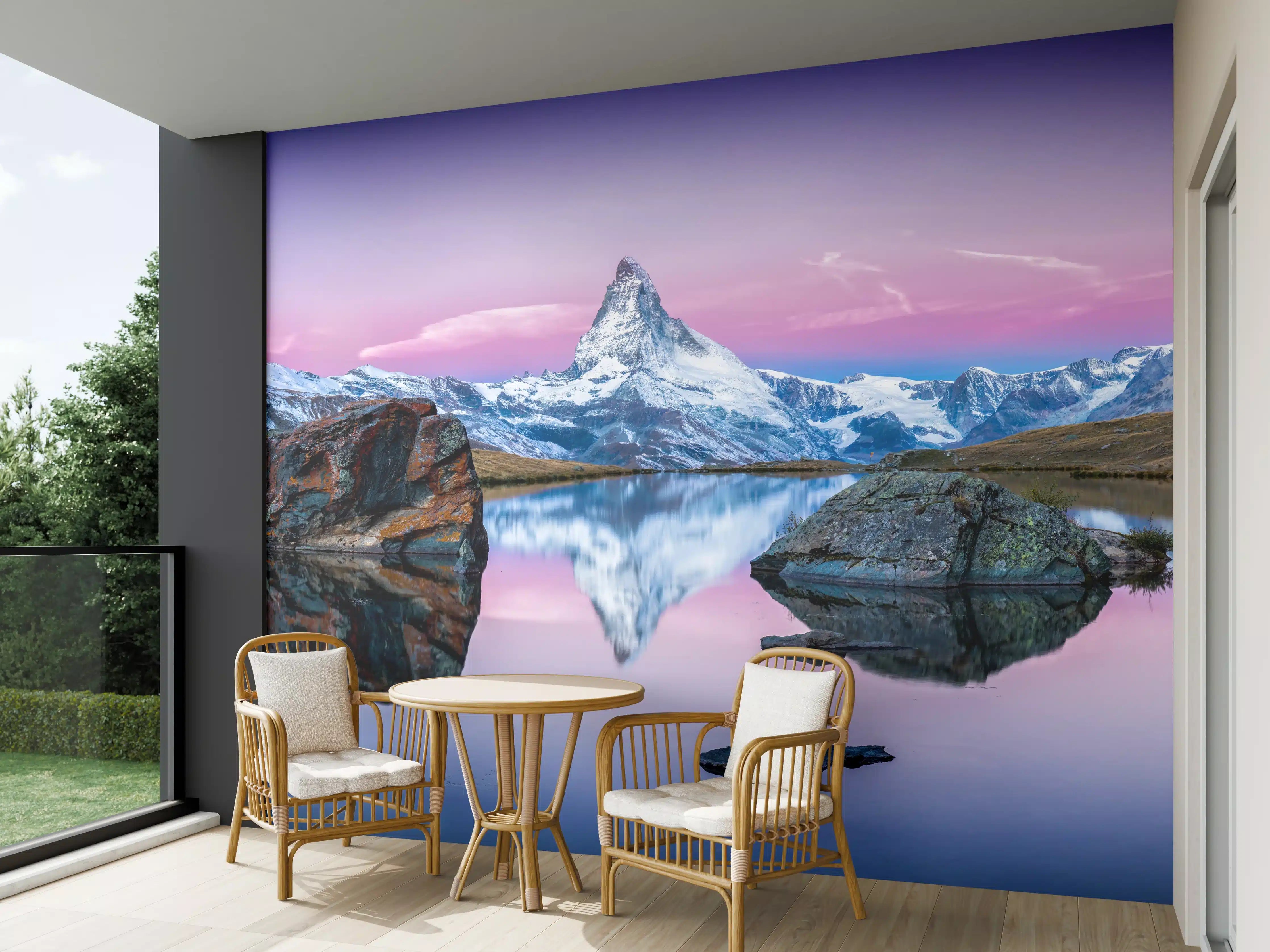 Wandverkleidung außen - Stellisee in Schweiz - Matterhorn Panorama