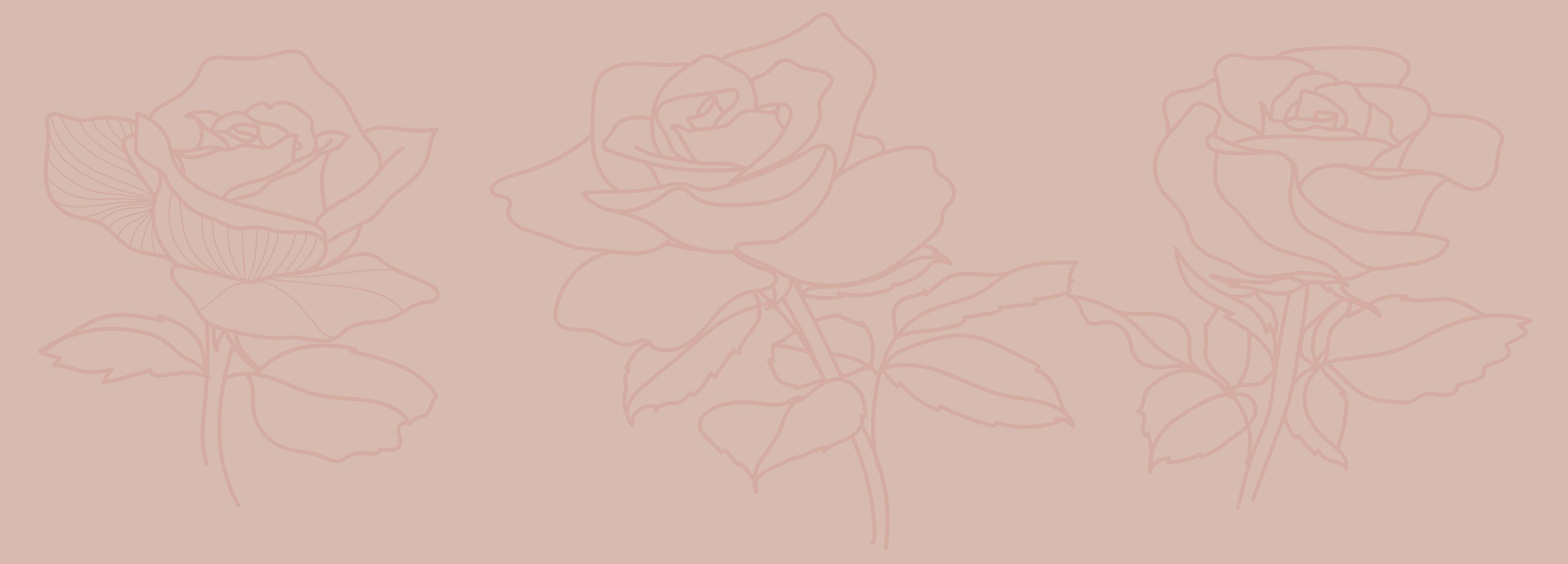 Wandverkleidung außen-Stilisierte Rosen Zeichnung