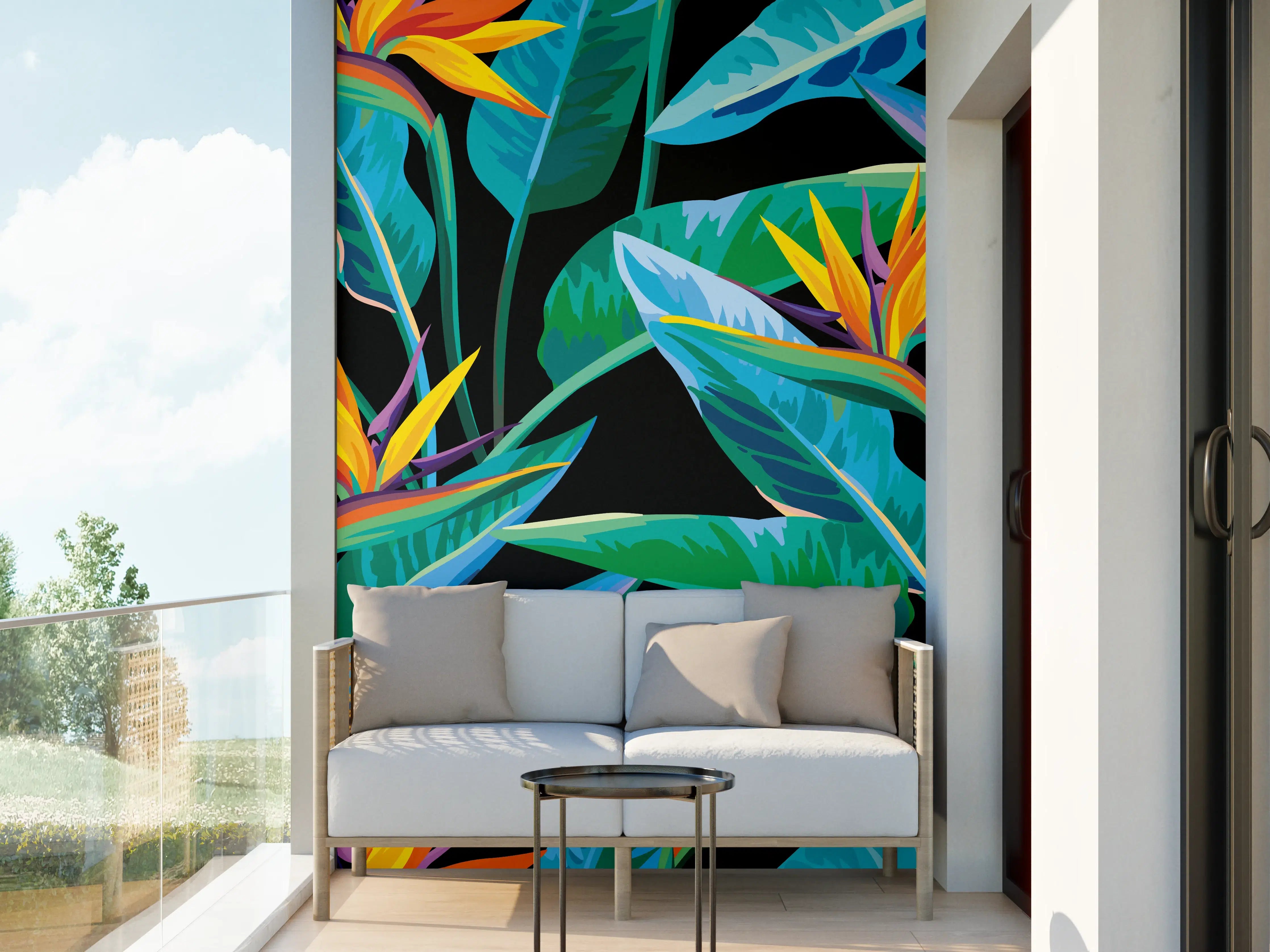 Wandverkleidung außen - Strelitzia Tropic Schwarz-Exotik