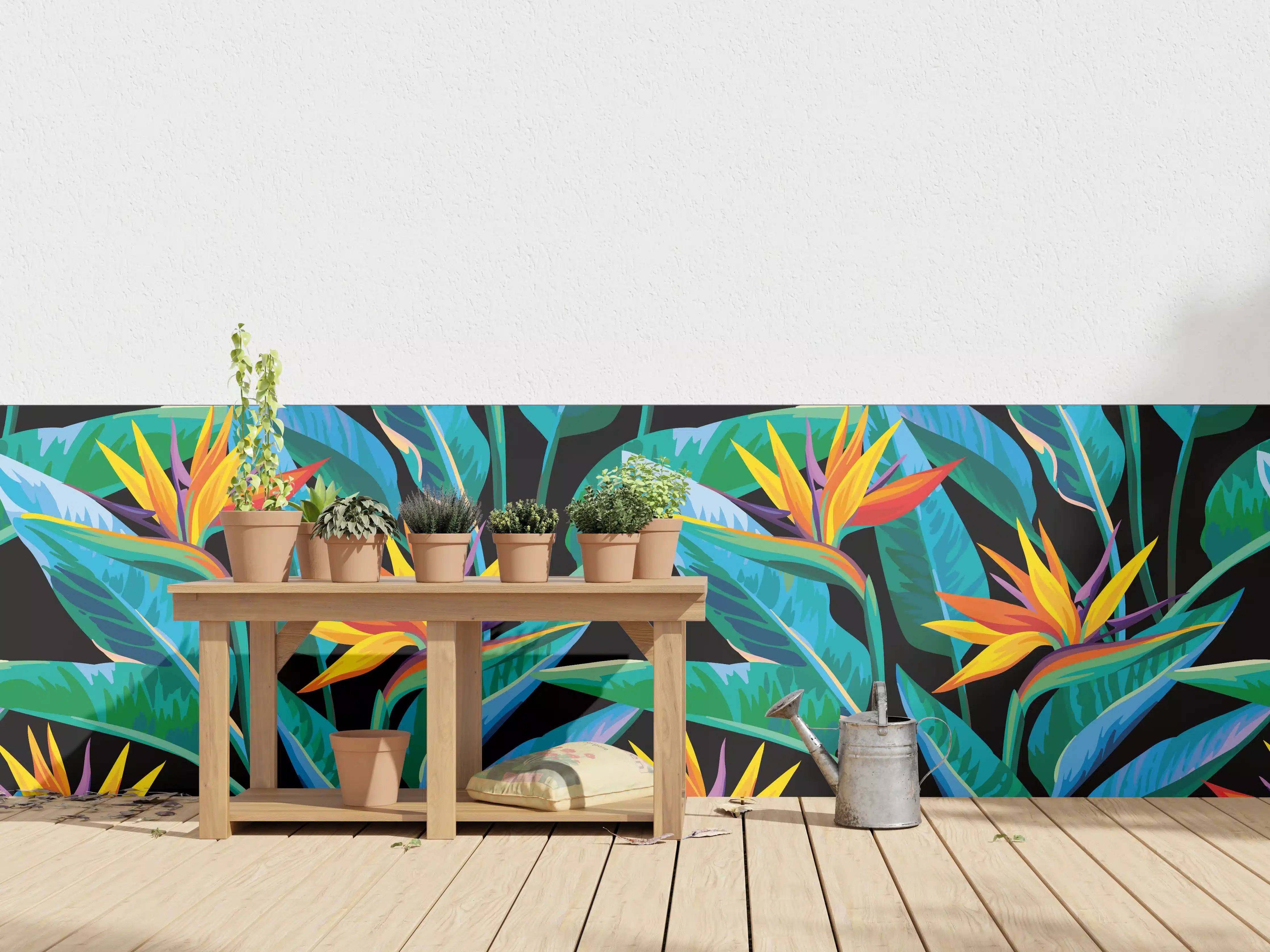 Wandverkleidung außen - Strelitzia Tropic Schwarz-Exotik