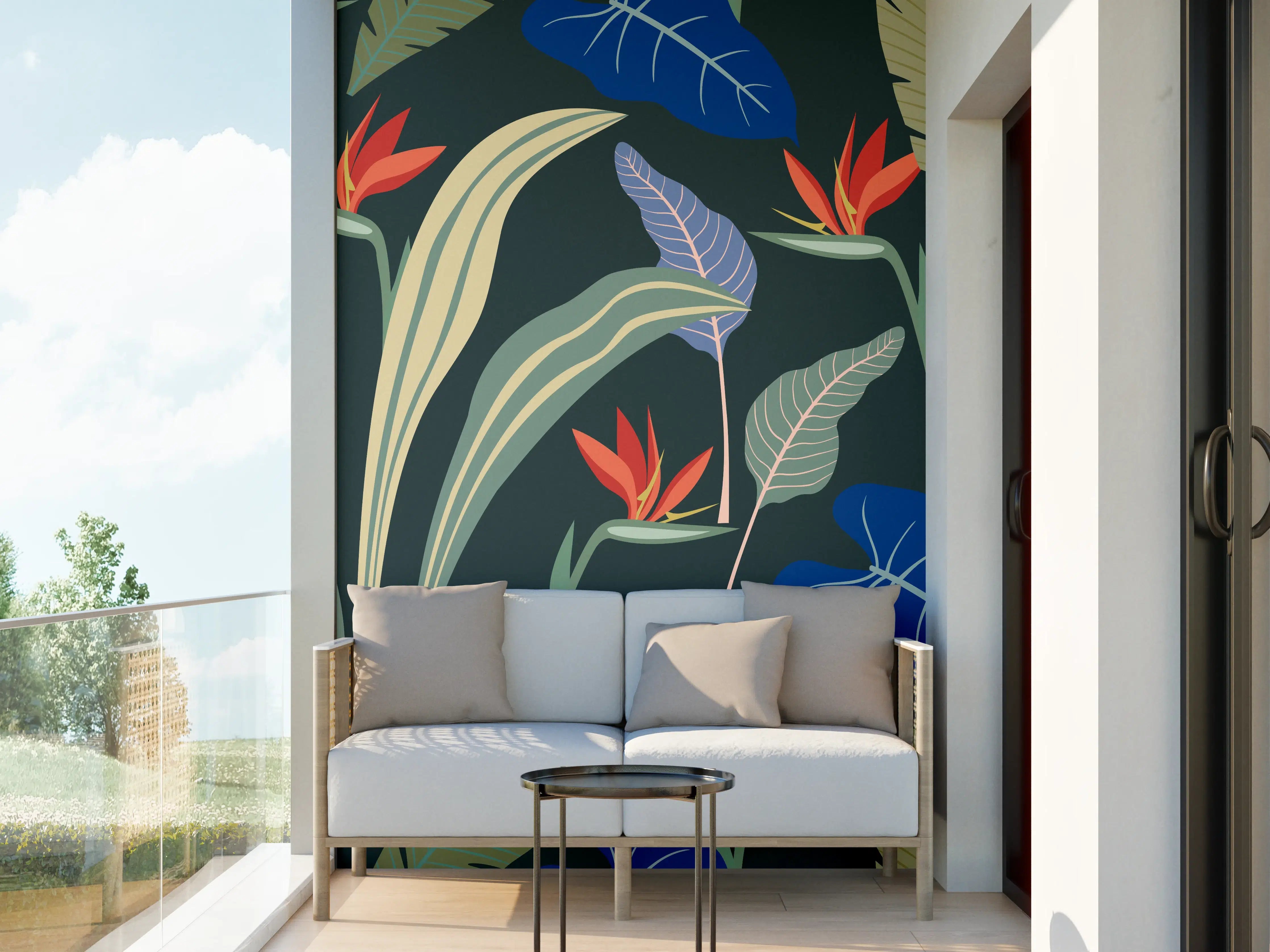 Wandverkleidung außen - Strelitzia Tropische Blütenpracht