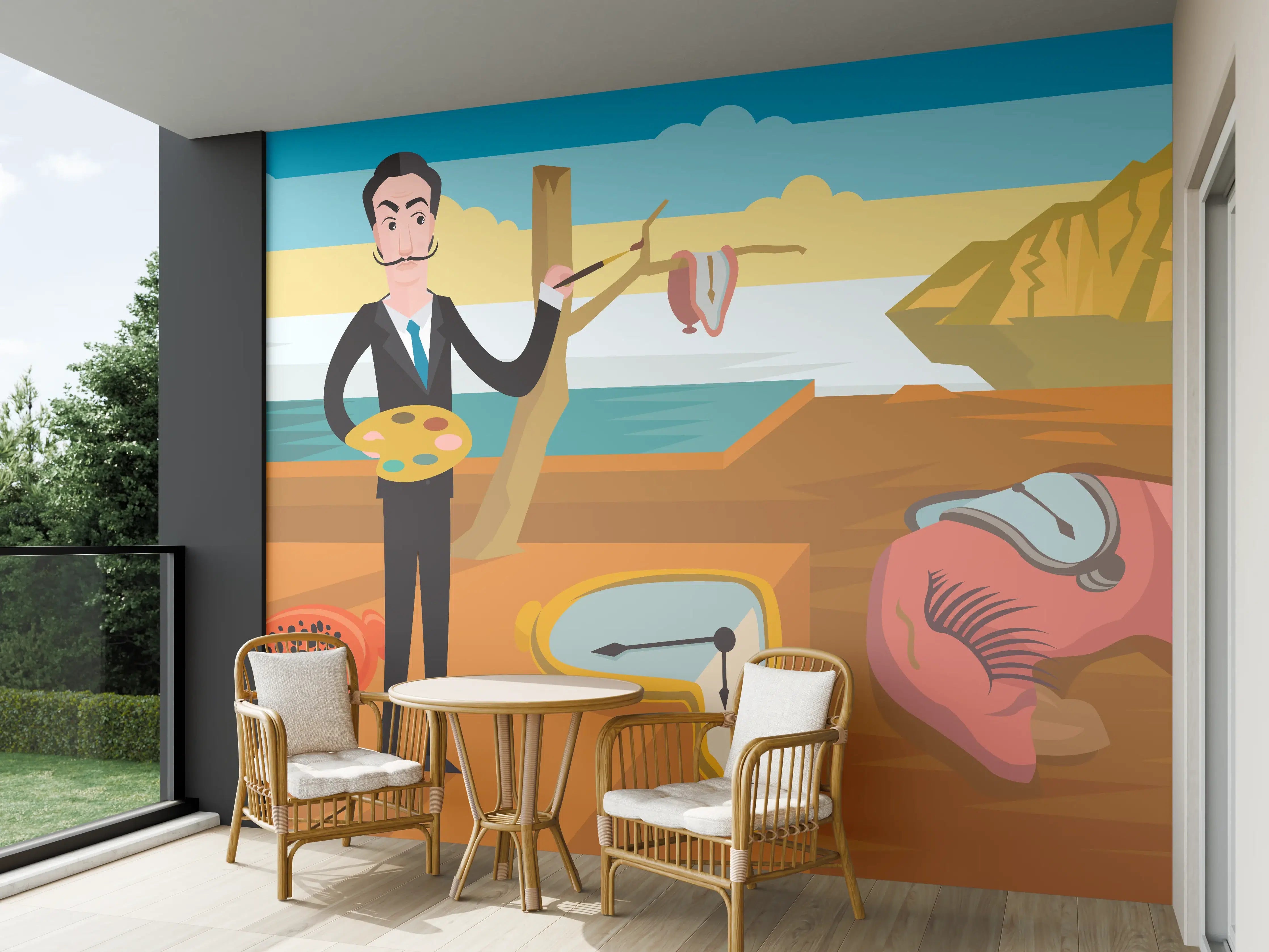 Wandverkleidung außen - Surrealismus Meeresblick Malerei