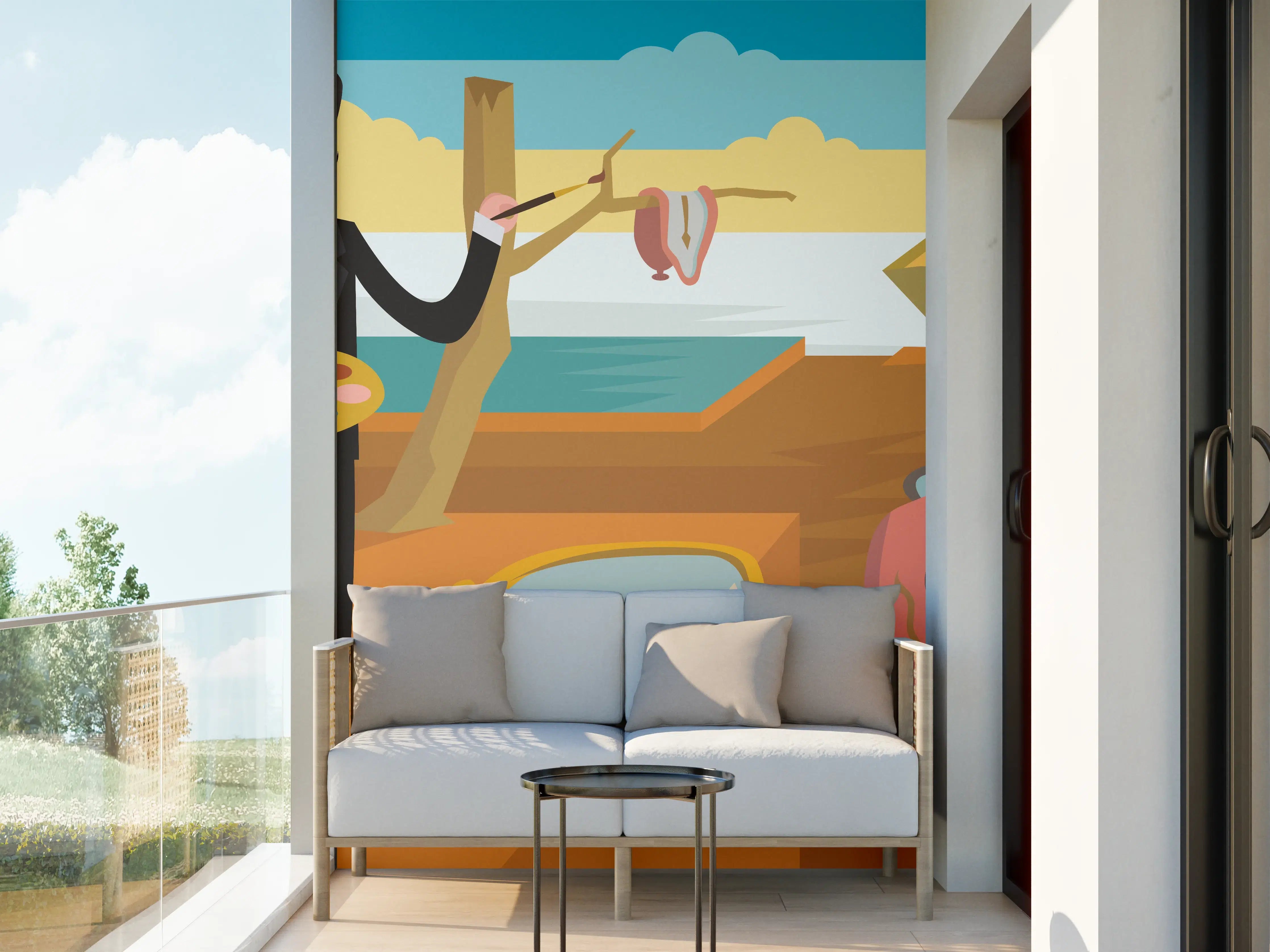 Wandverkleidung außen - Surrealismus Meeresblick Malerei