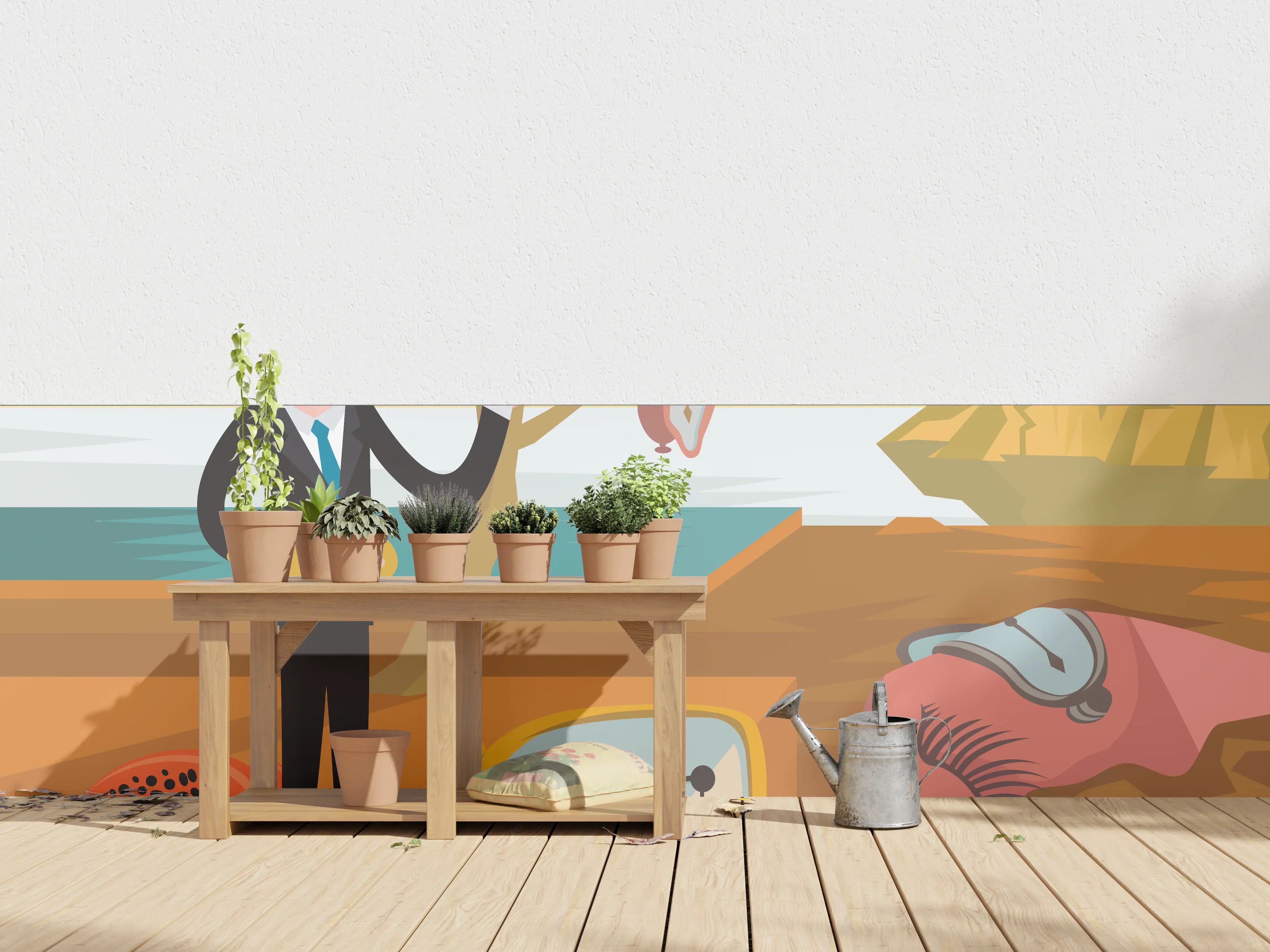 Wandverkleidung außen - Surrealismus Meeresblick Malerei