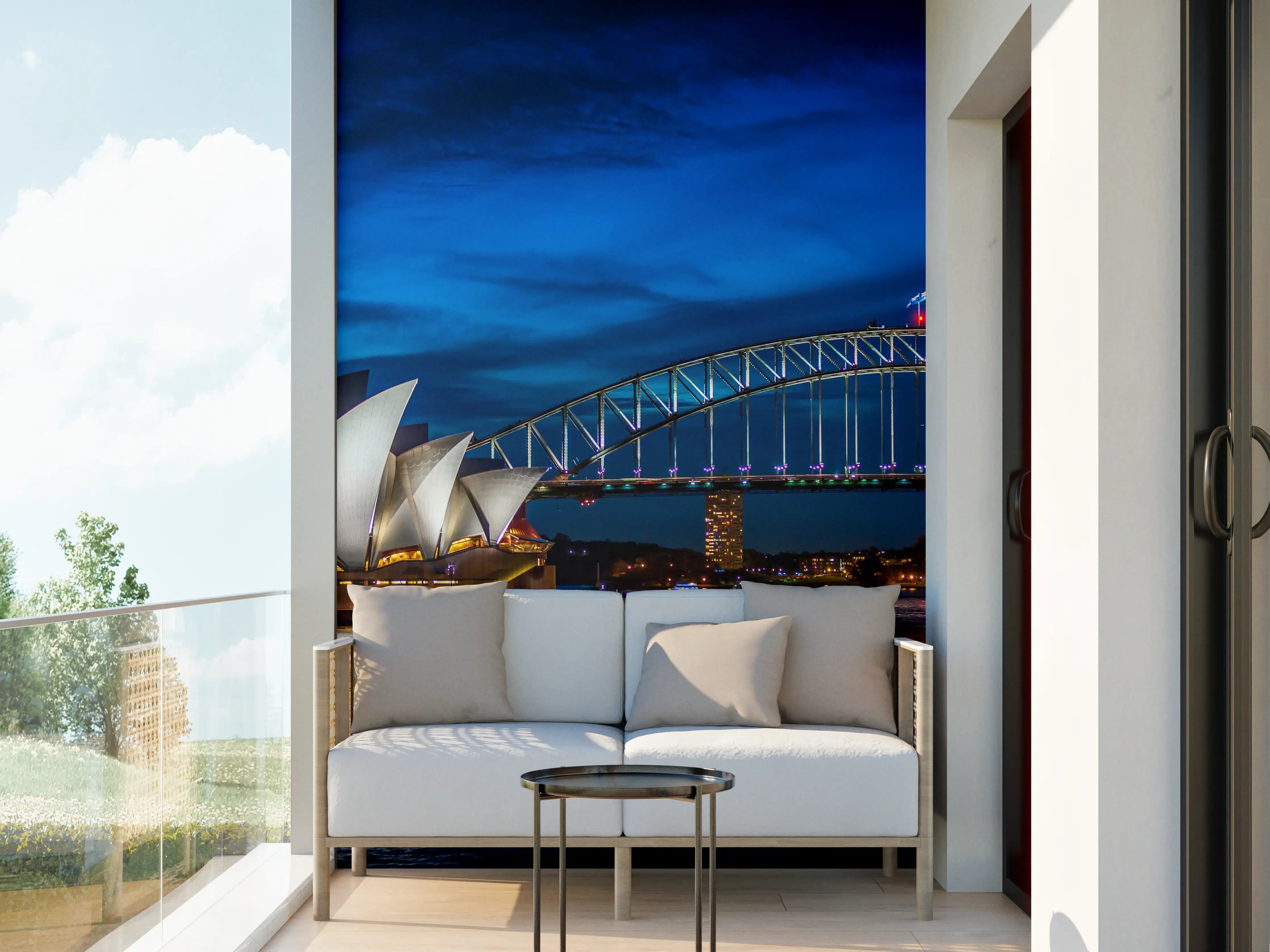 Wandverkleidung außen - Sydney Harbour Bridge bei Nacht