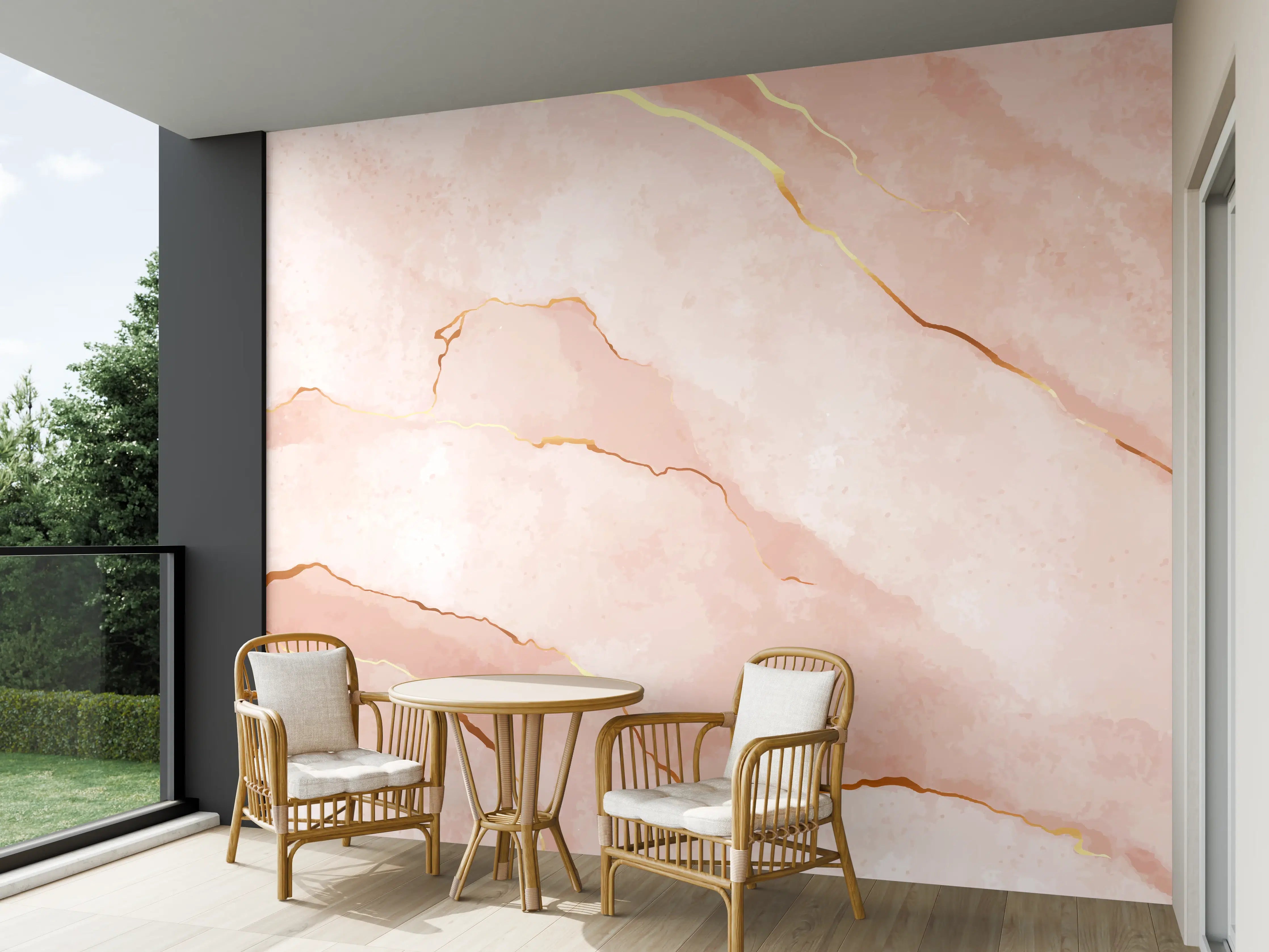 Wandverkleidung außen - Textur in Roségold - Marmor