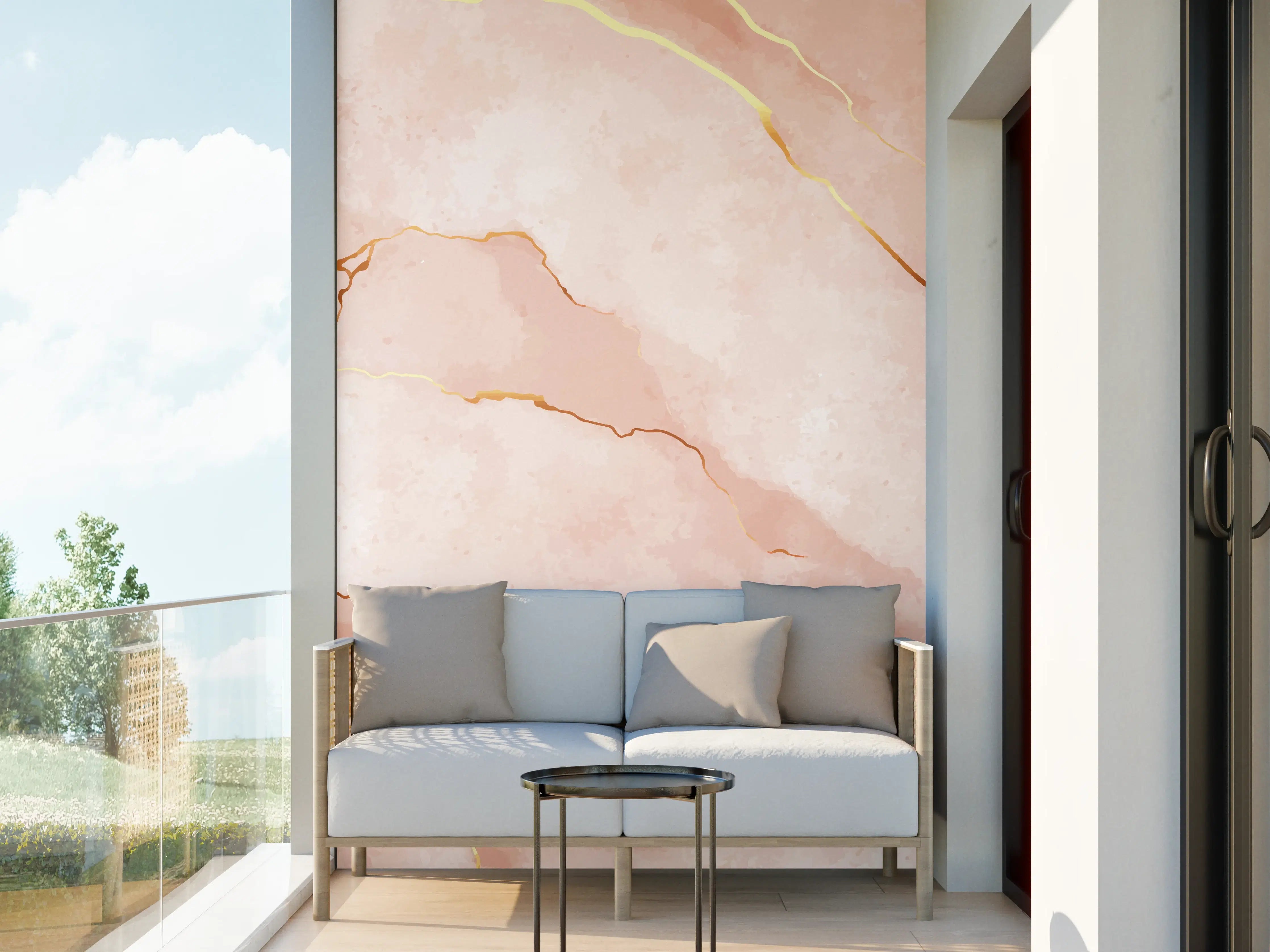 Wandverkleidung außen - Textur in Roségold - Marmor