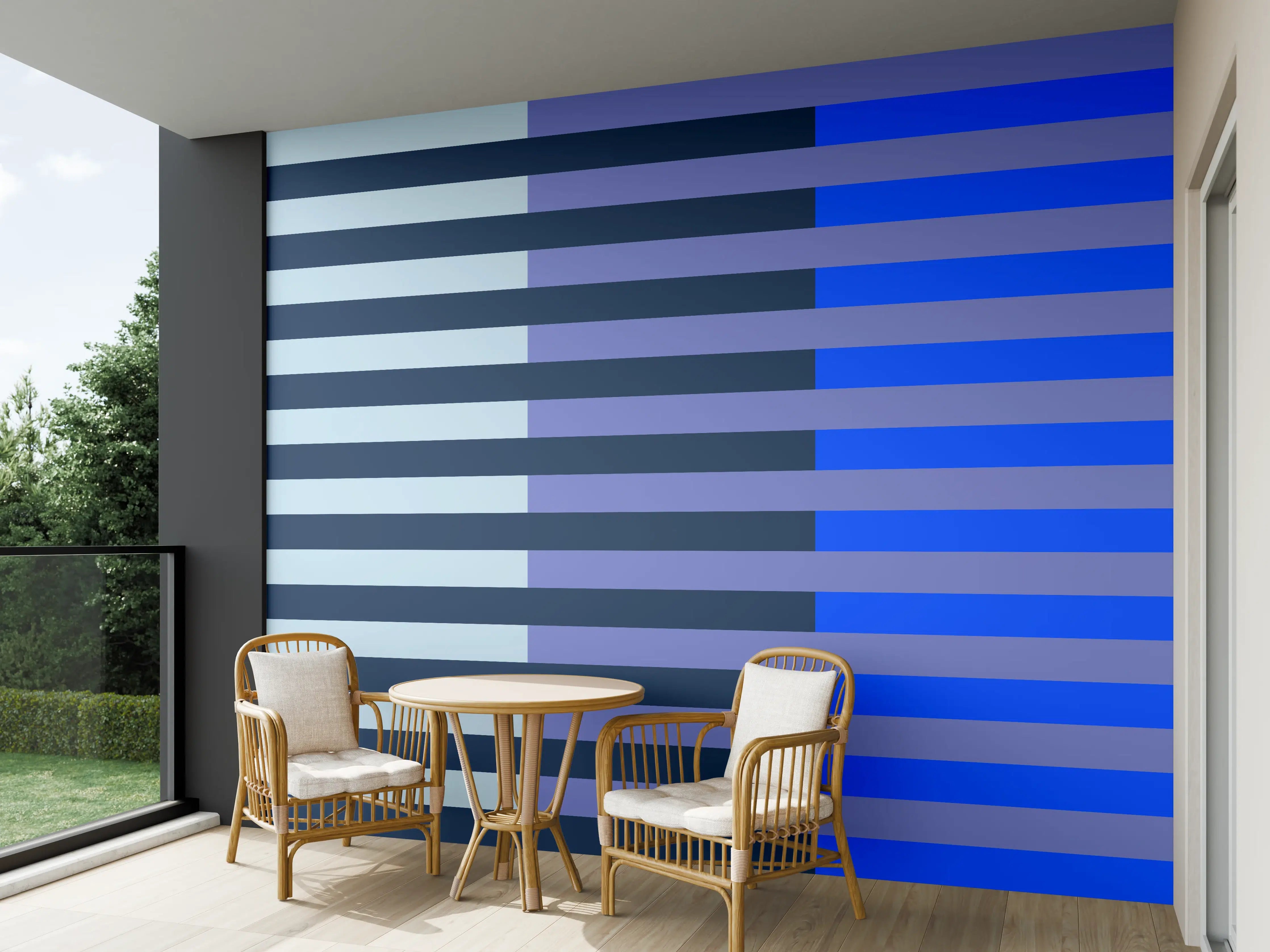 Wandverkleidung außen - The Blues - Multy Stripes - Blueberry