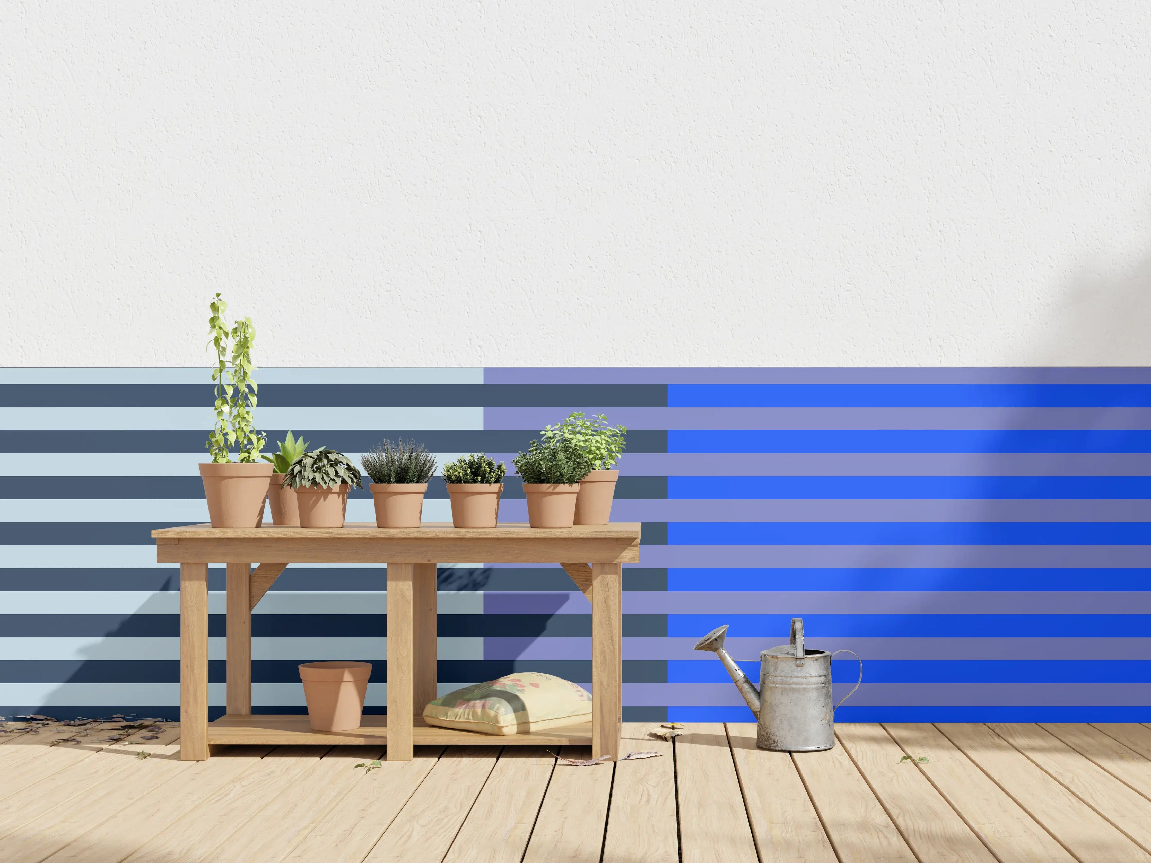 Wandverkleidung außen - The Blues - Multy Stripes - Blueberry