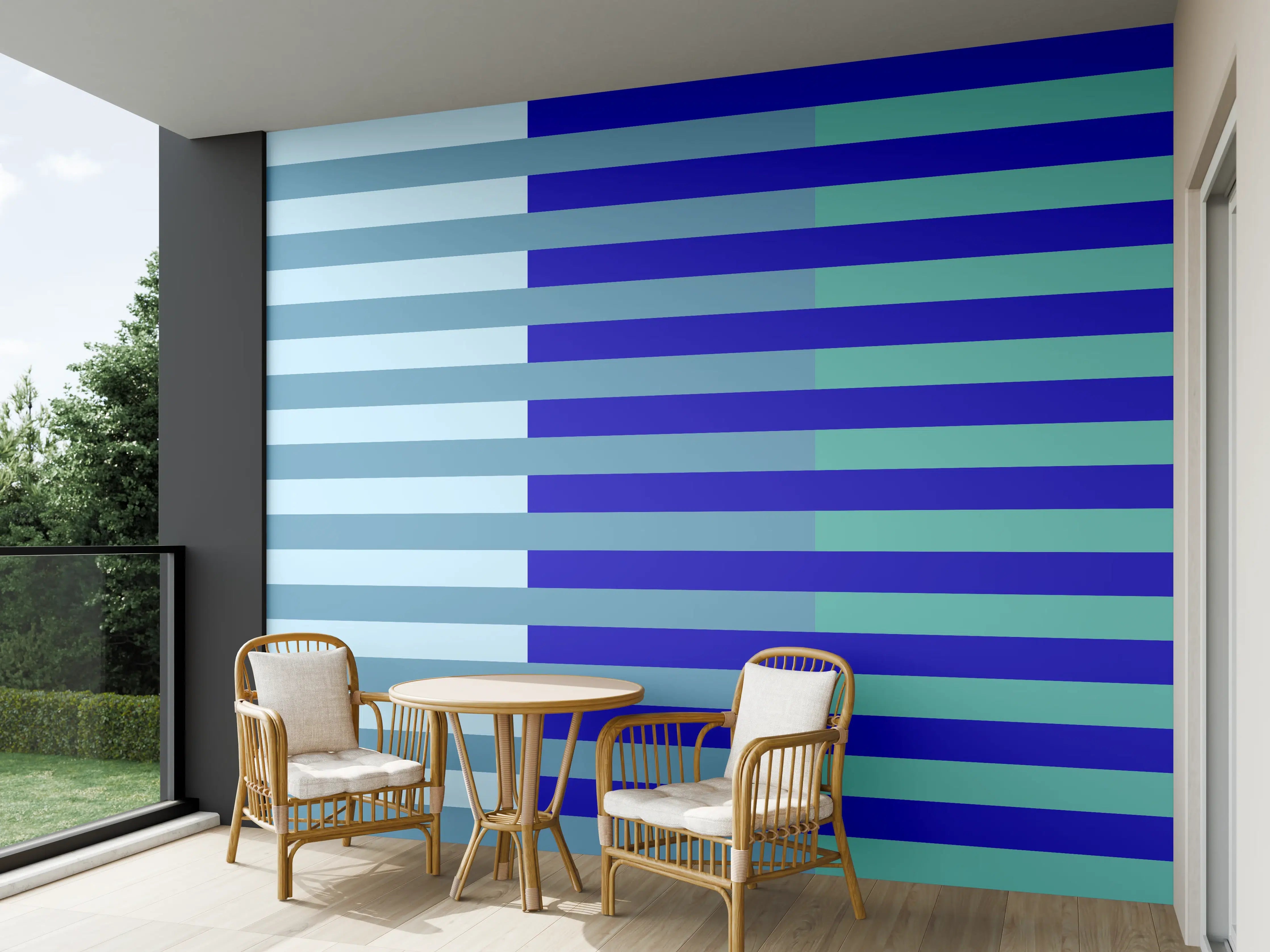 Wandverkleidung außen - The Blues - Multy Stripes - Ocean