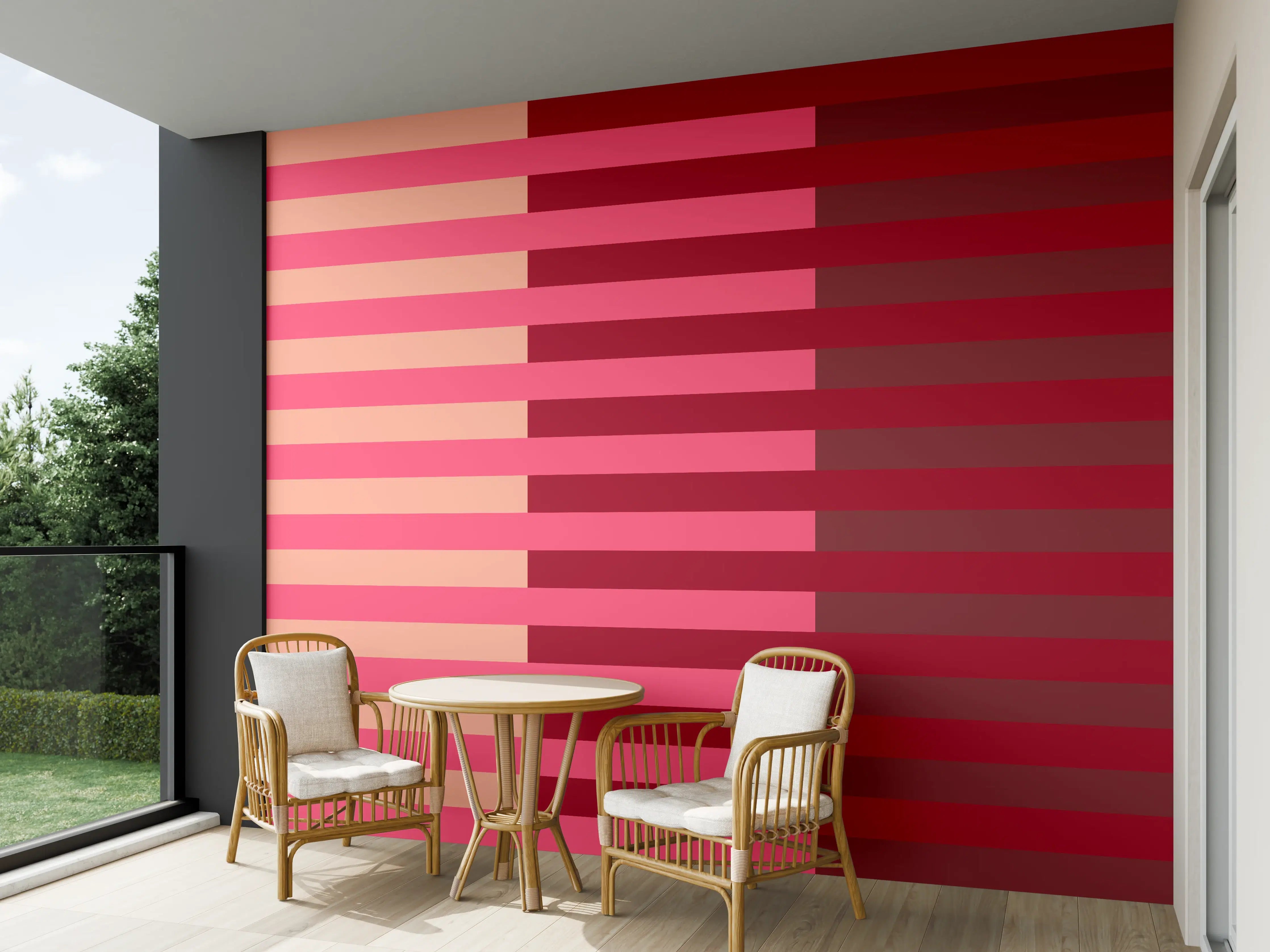 Wandverkleidung außen - The Reds - Multy Stripes - Cherry