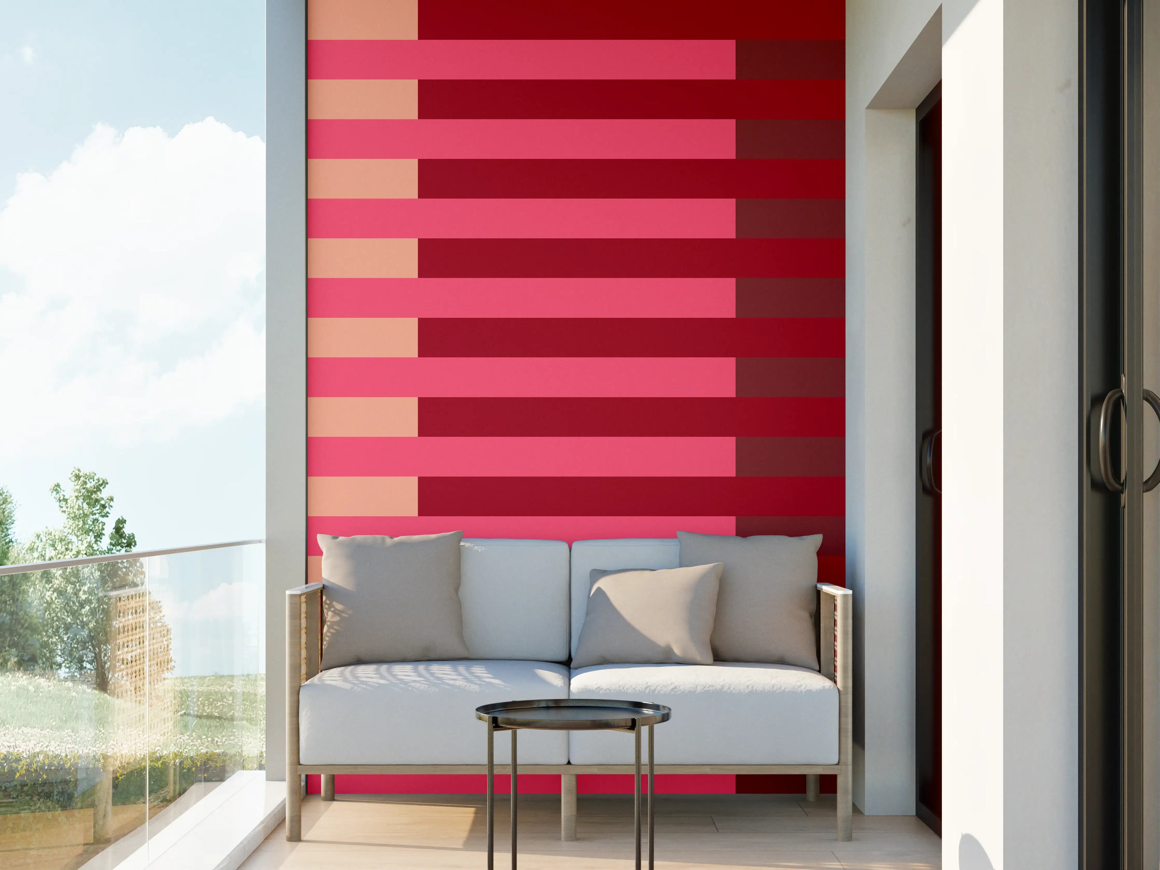 Wandverkleidung außen - The Reds - Multy Stripes - Cherry