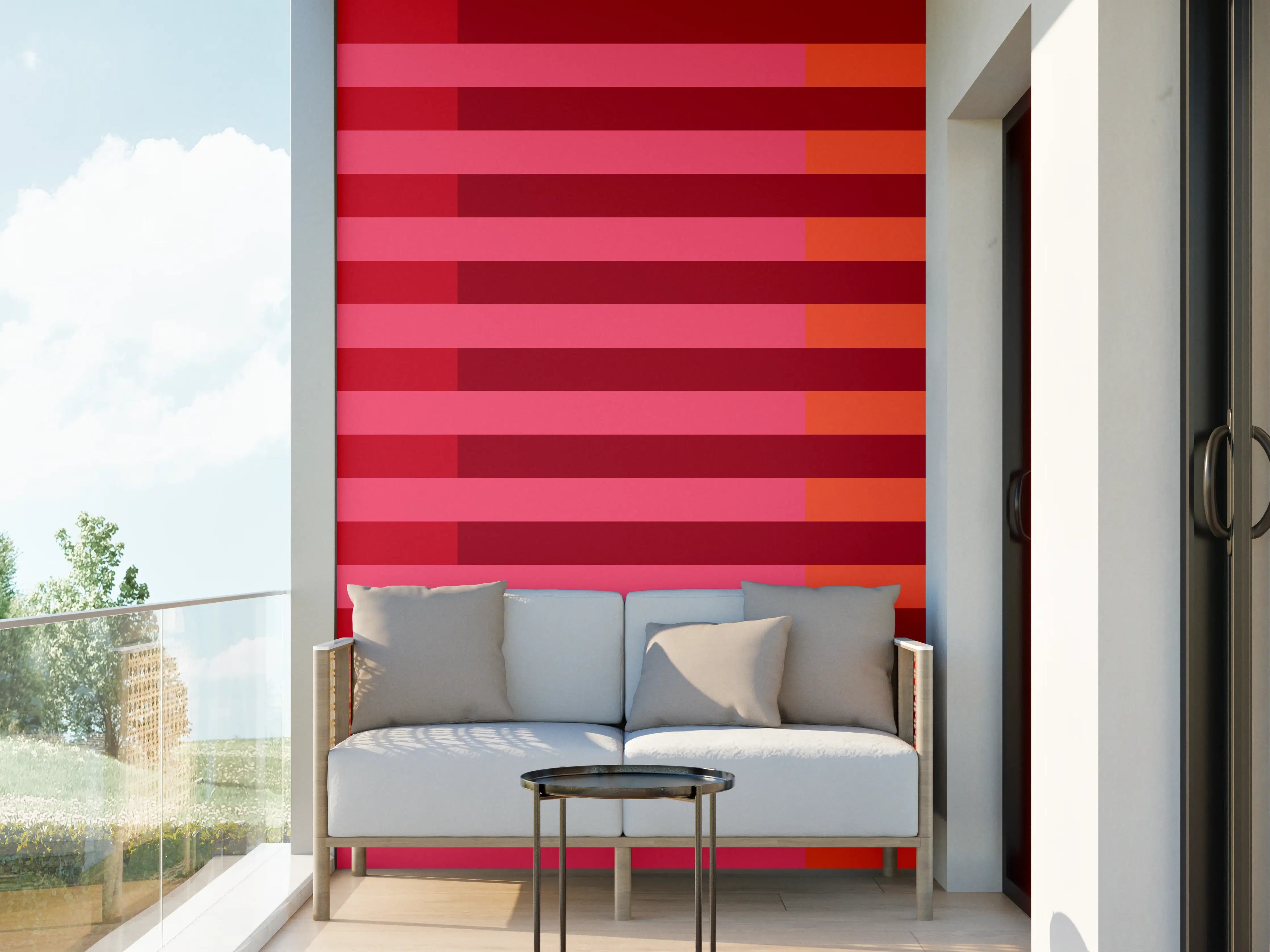Wandverkleidung außen - The Reds - Multy Stripes - Pomegranate