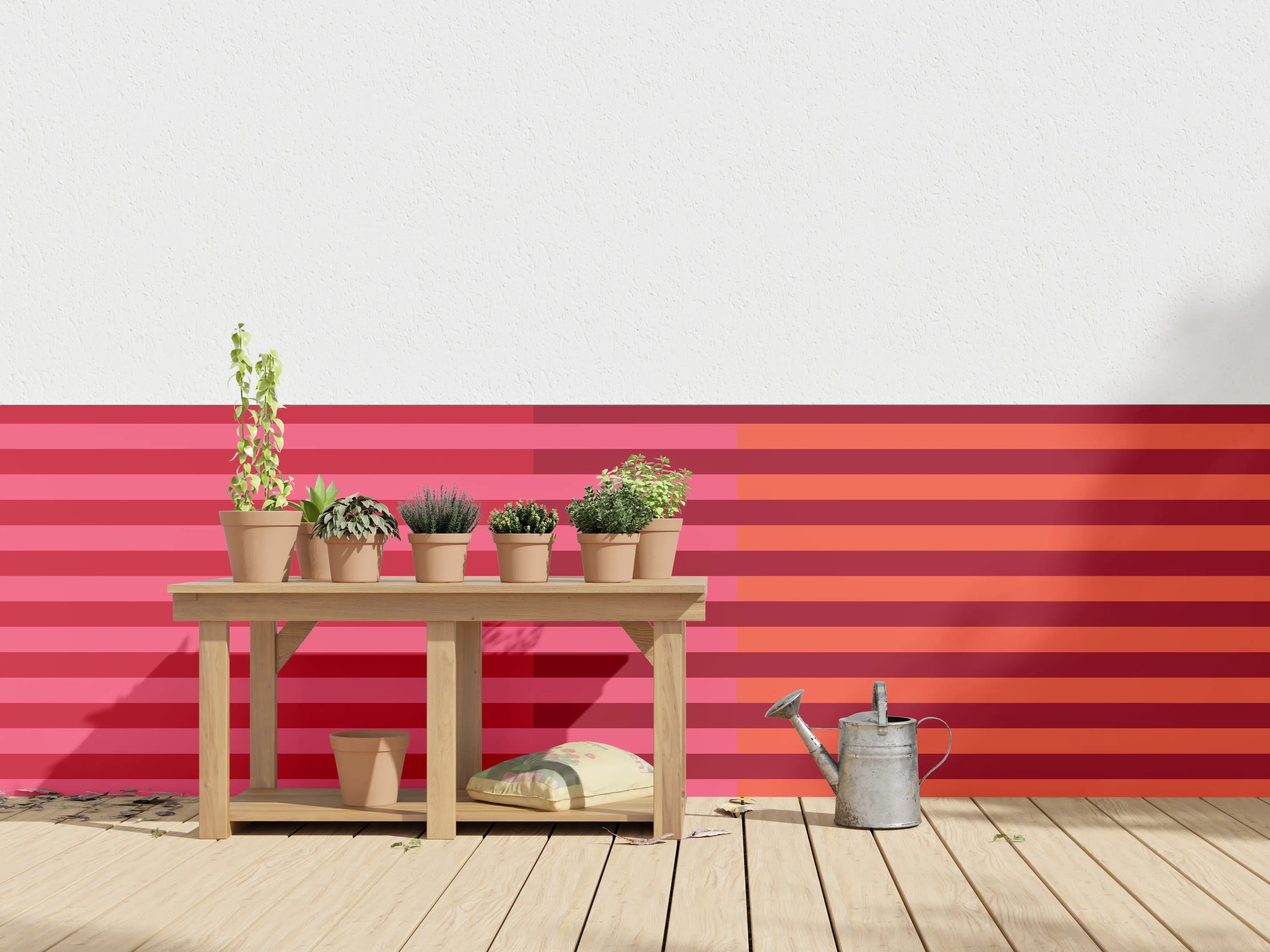 Wandverkleidung außen - The Reds - Multy Stripes - Pomegranate