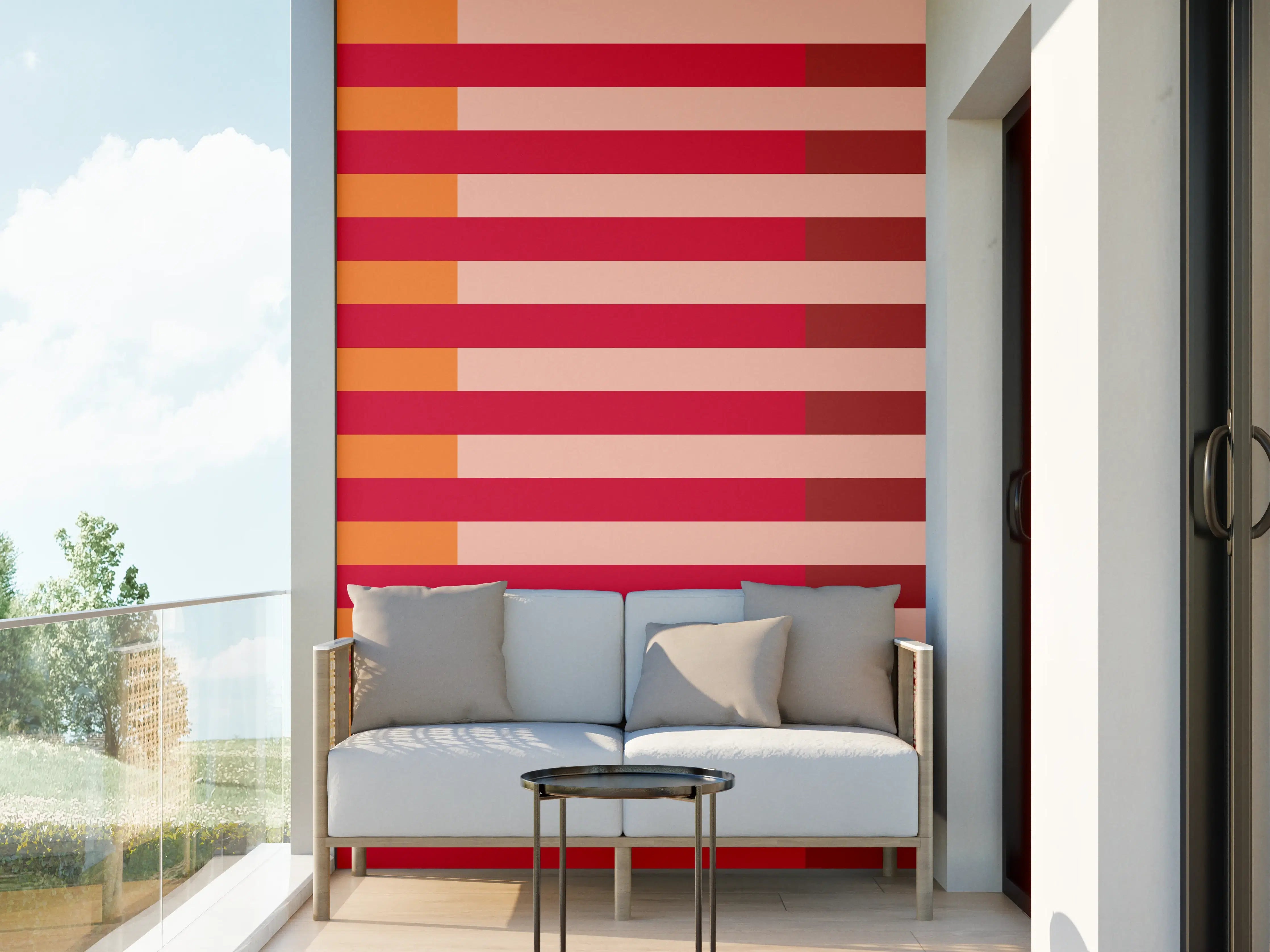 Wandverkleidung außen - The Reds - Multy Stripes - Sangria
