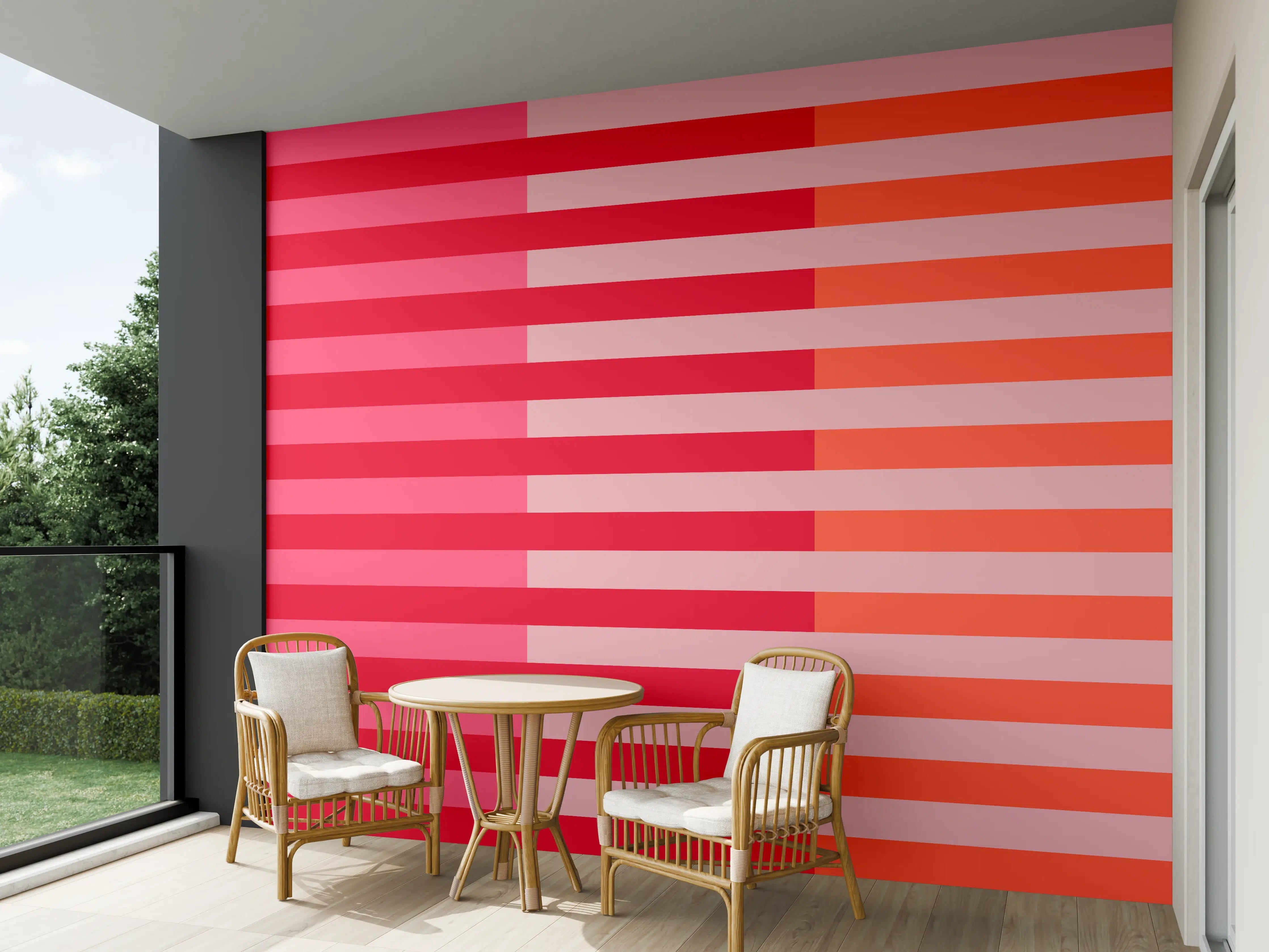 Wandverkleidung außen - The Reds - Multy Stripes - Strawberry