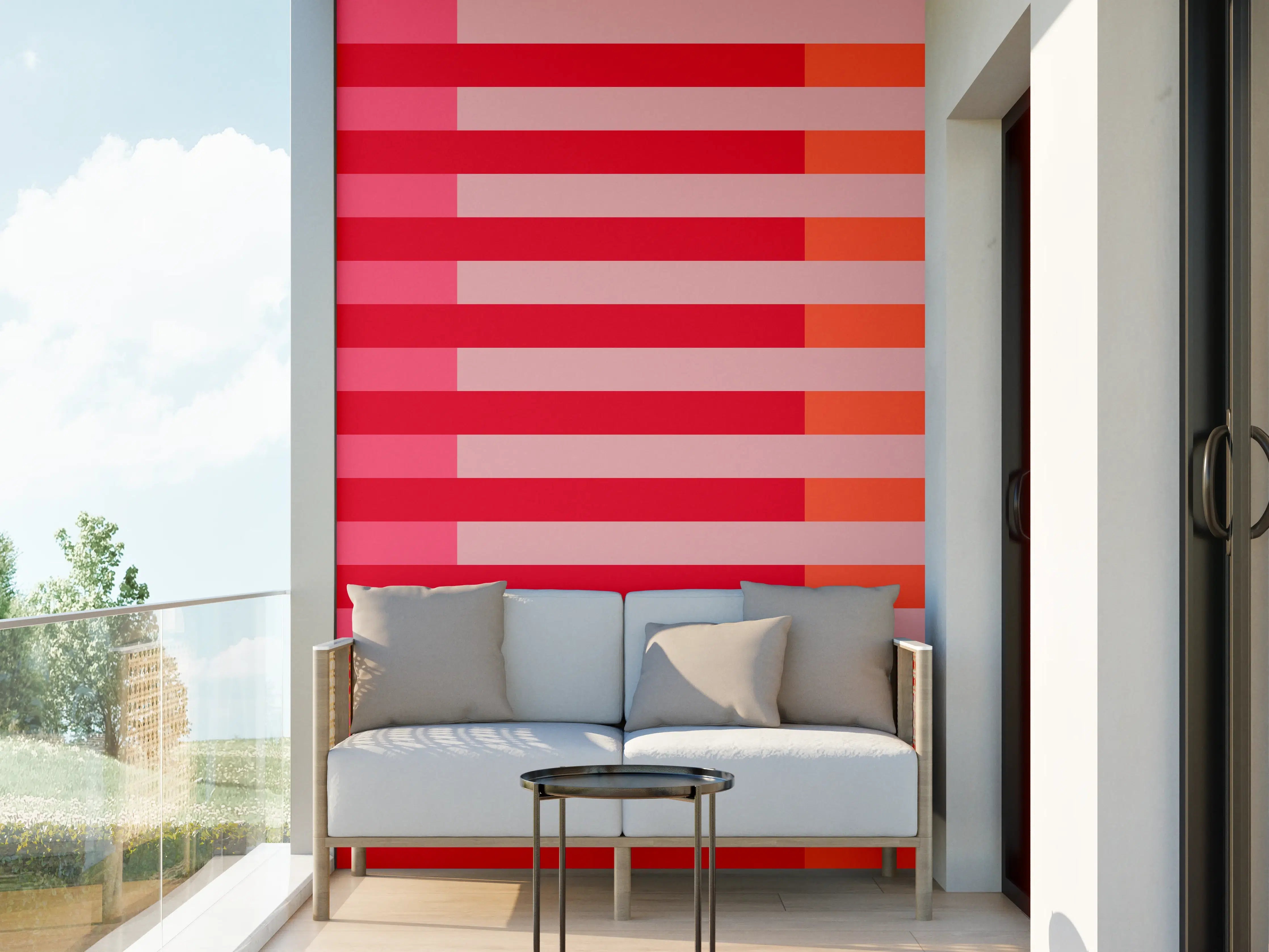 Wandverkleidung außen - The Reds - Multy Stripes - Strawberry