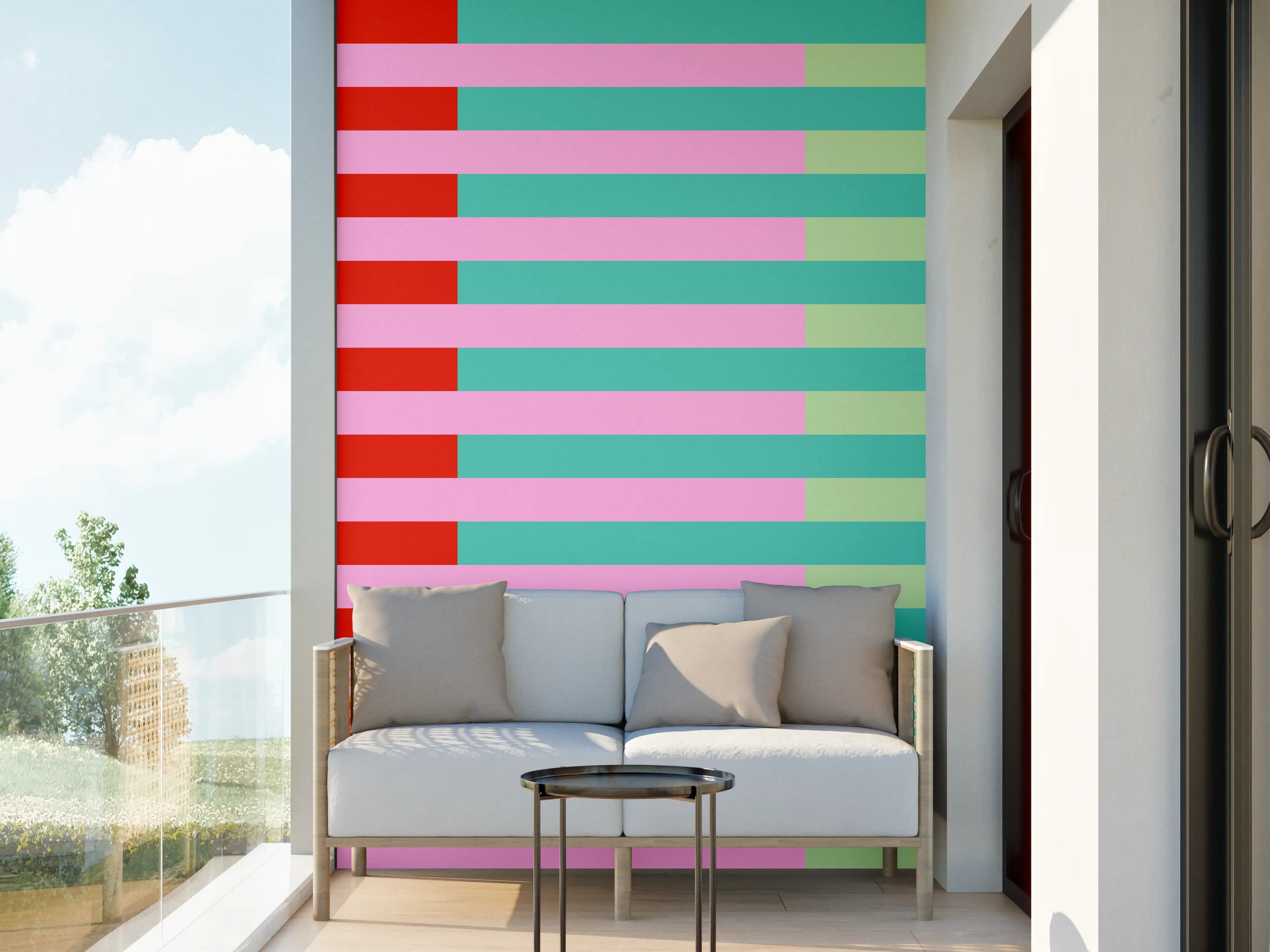 Wandverkleidung außen - The Springs - Multy Stripes - Peony