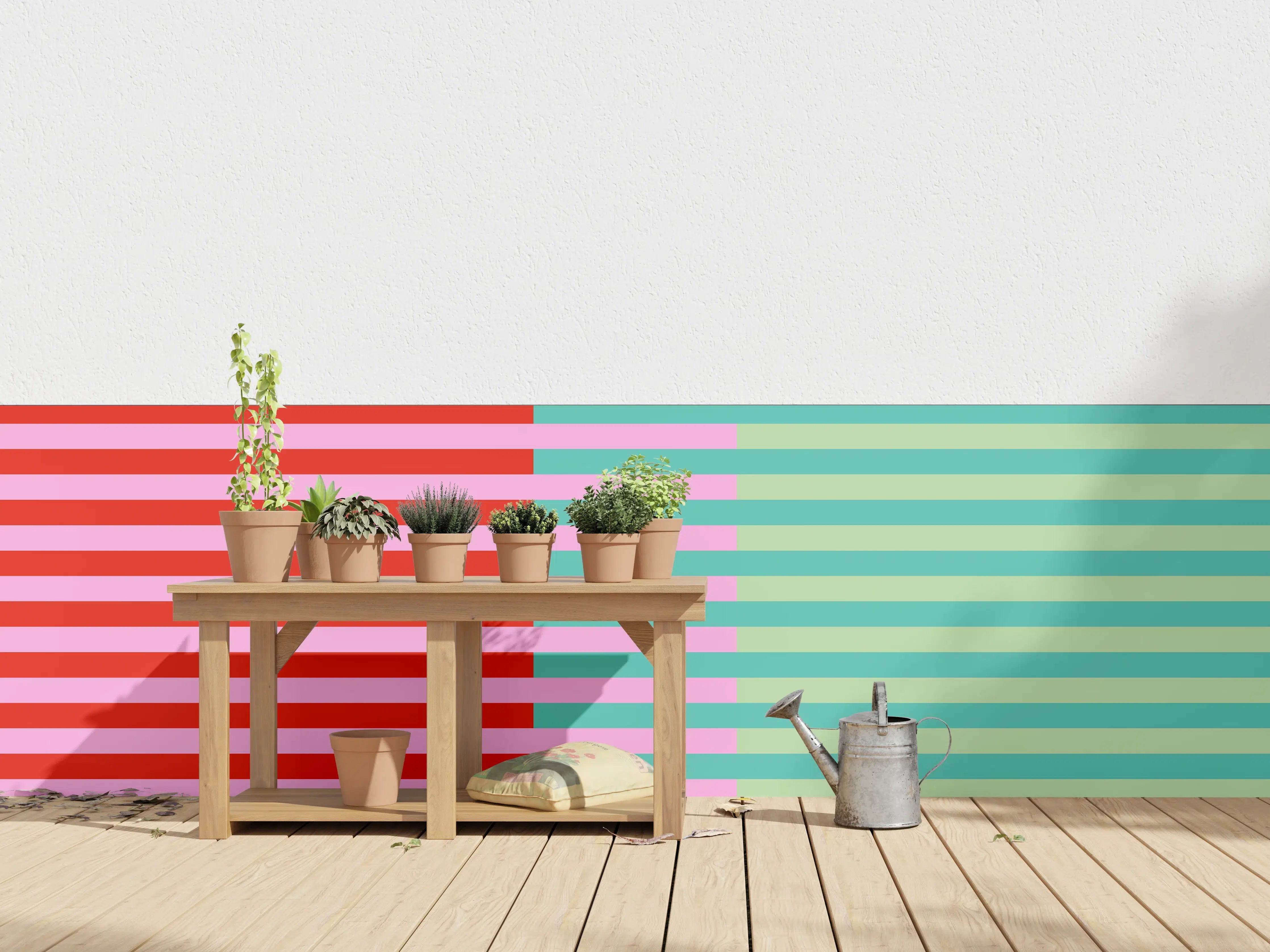 Wandverkleidung außen - The Springs - Multy Stripes - Peony