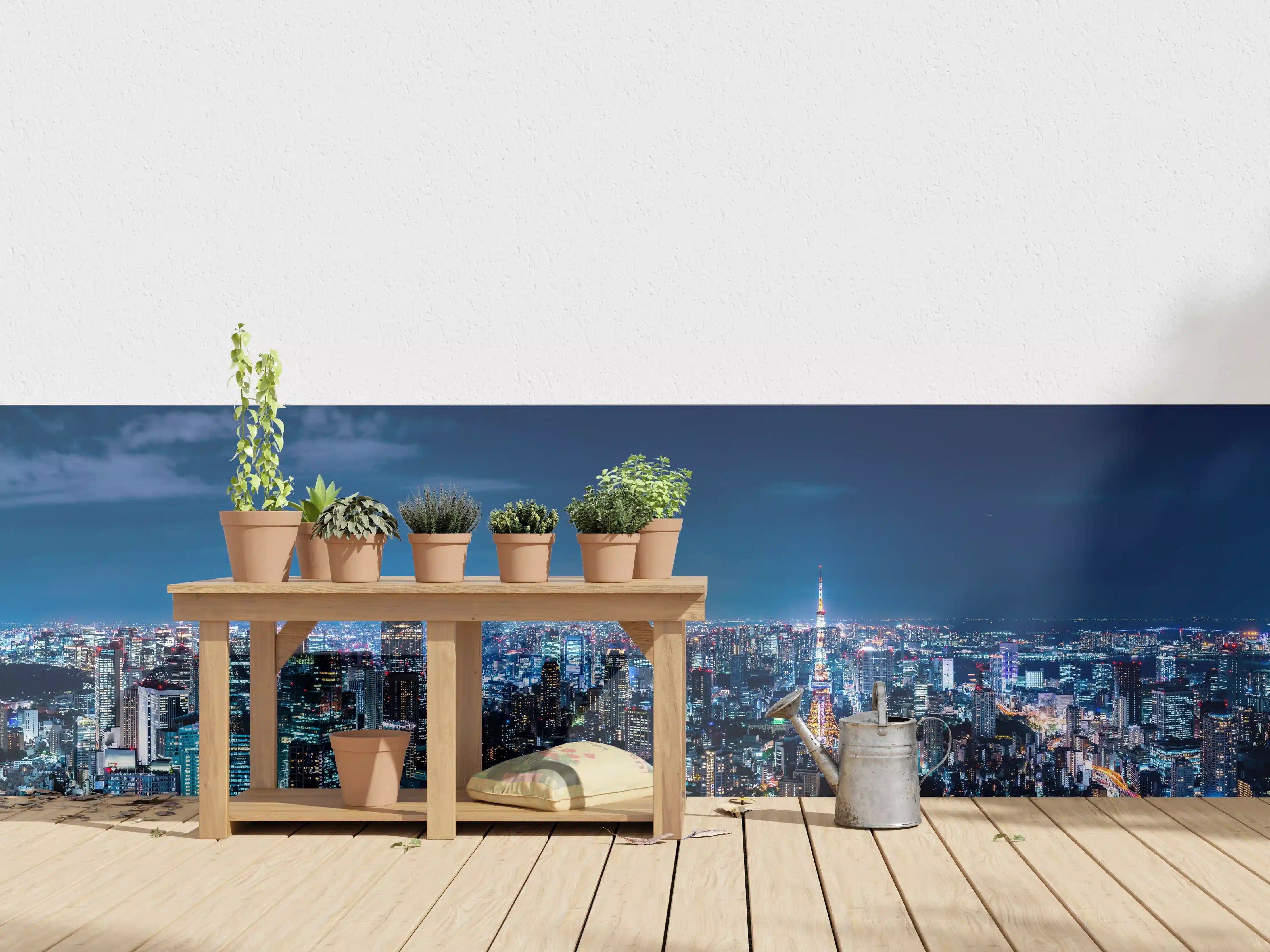 Wandverkleidung außen - Tokio Skyline bei Nacht